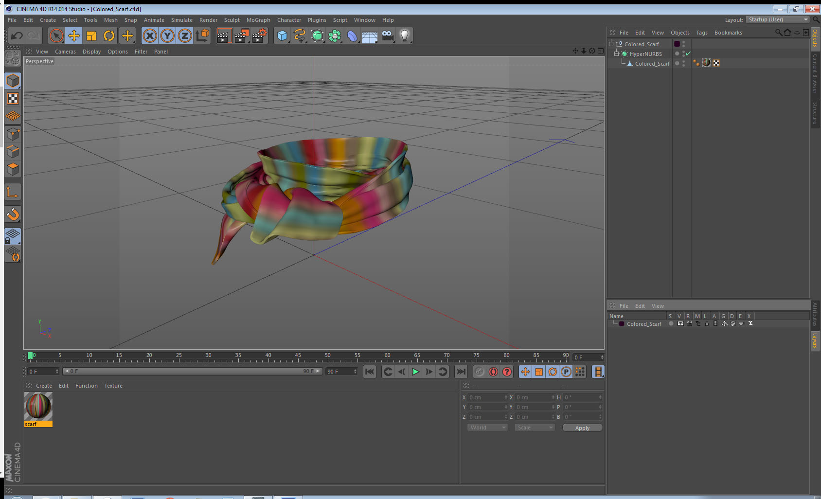 3D Colored Scarf model