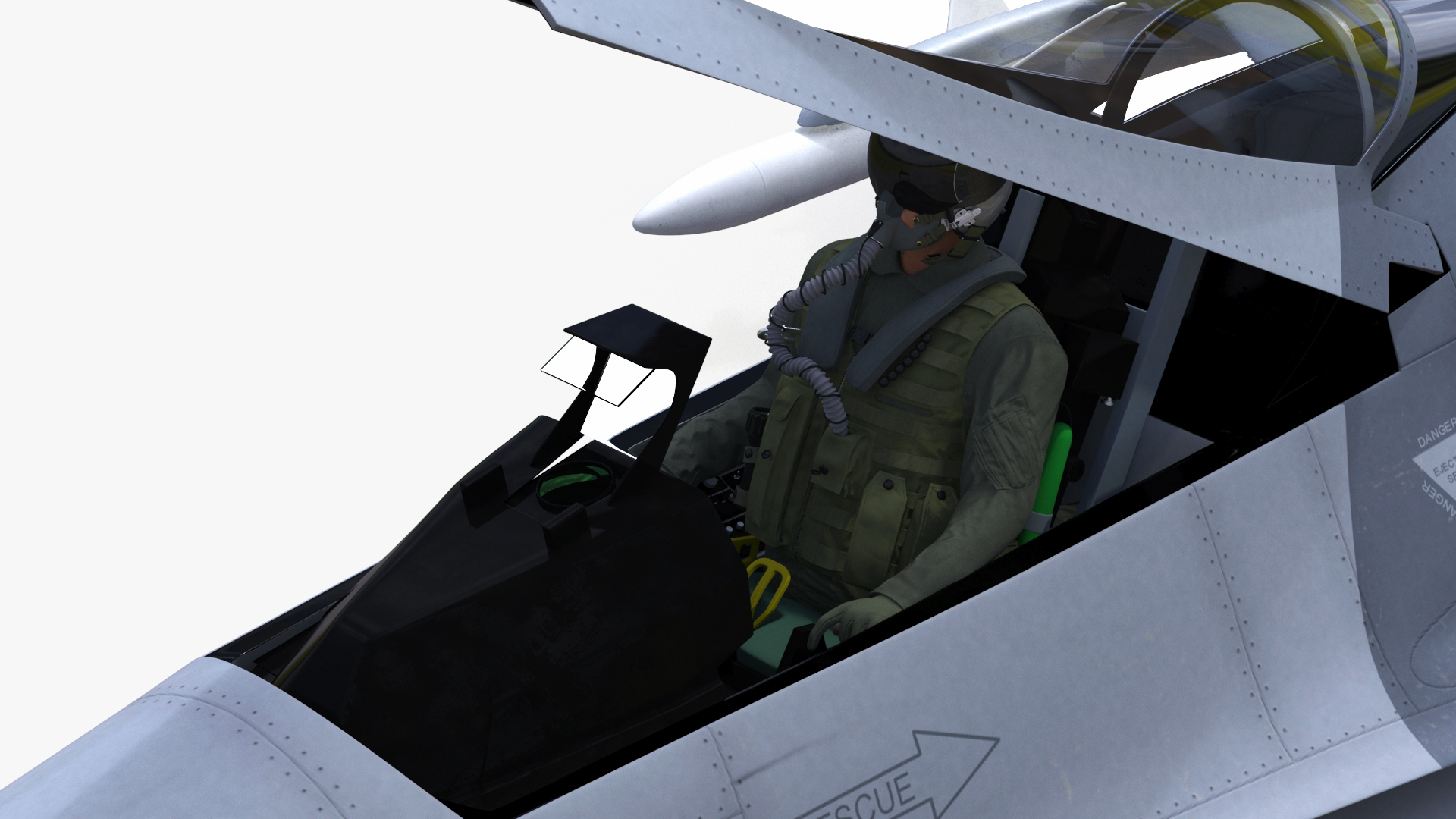 3D Fighter F 16 Fighting Falcon With Jet Armament Rigged model