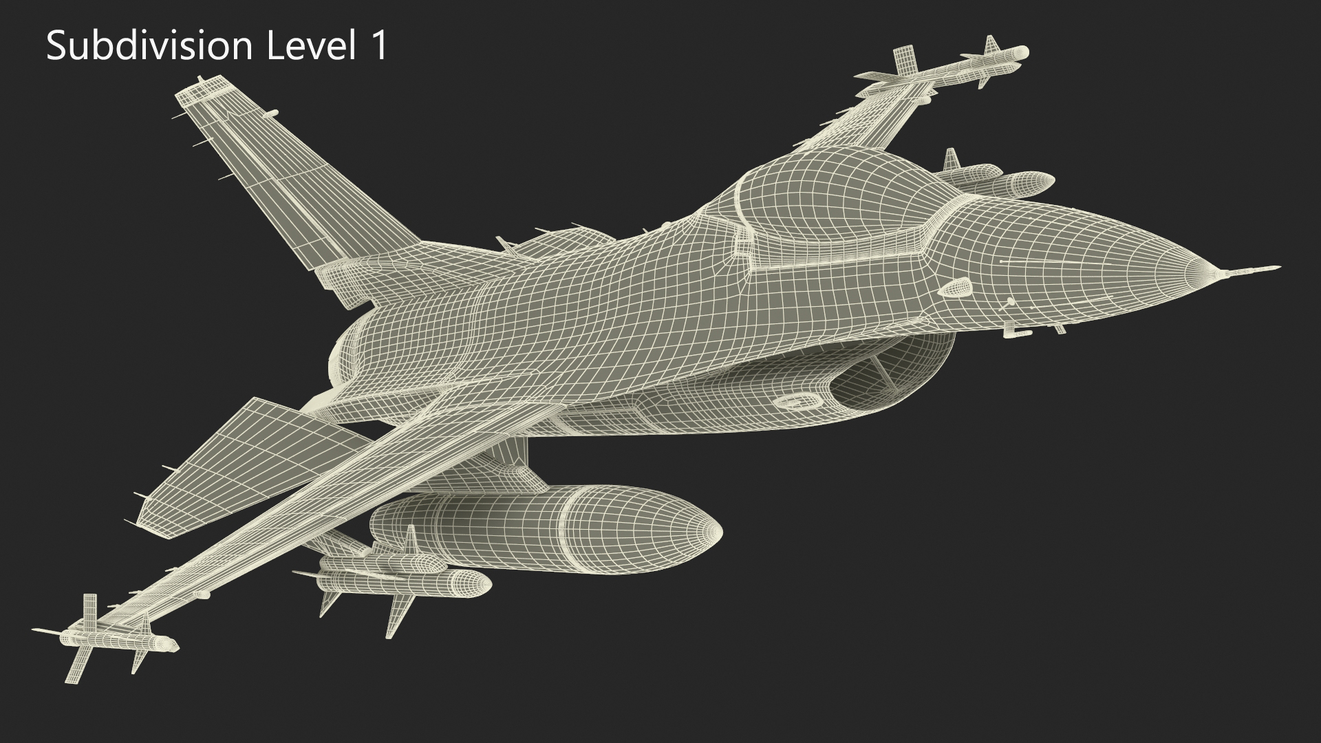 3D Fighter F 16 Fighting Falcon With Jet Armament Rigged model
