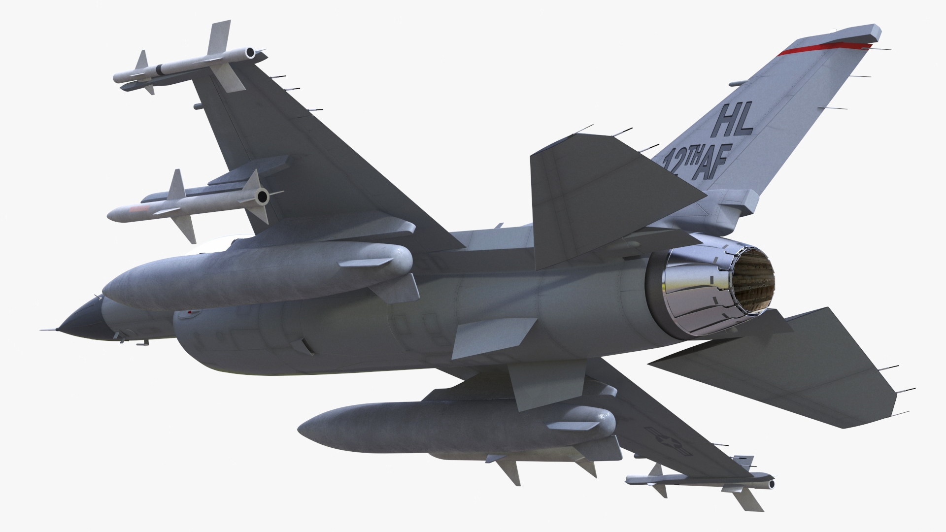 3D Fighter F 16 Fighting Falcon With Jet Armament Rigged model