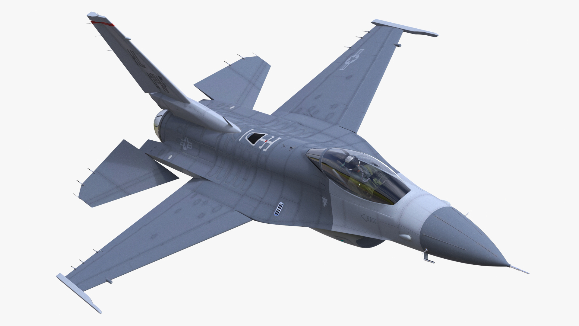 3D Fighter F 16 Fighting Falcon With Jet Armament Rigged model