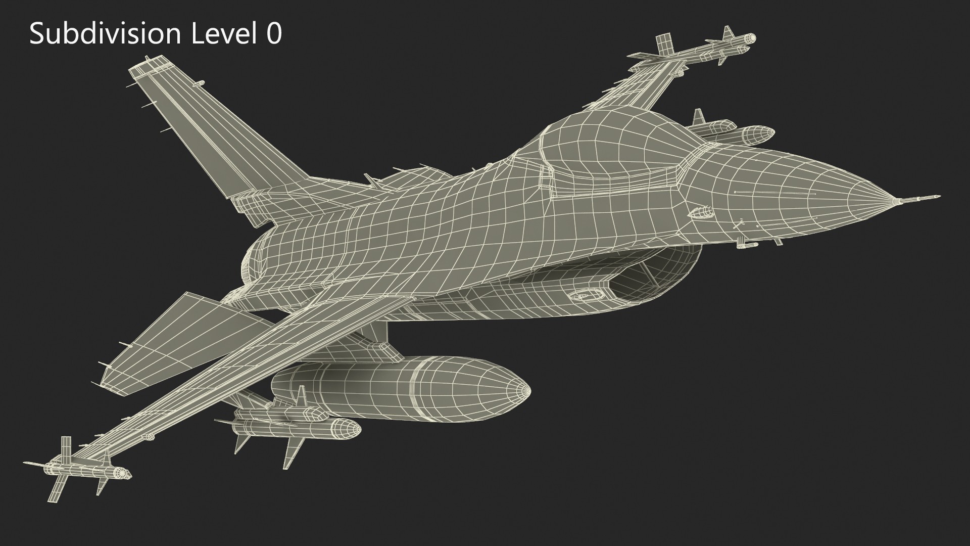 3D Fighter F 16 Fighting Falcon With Jet Armament Rigged model