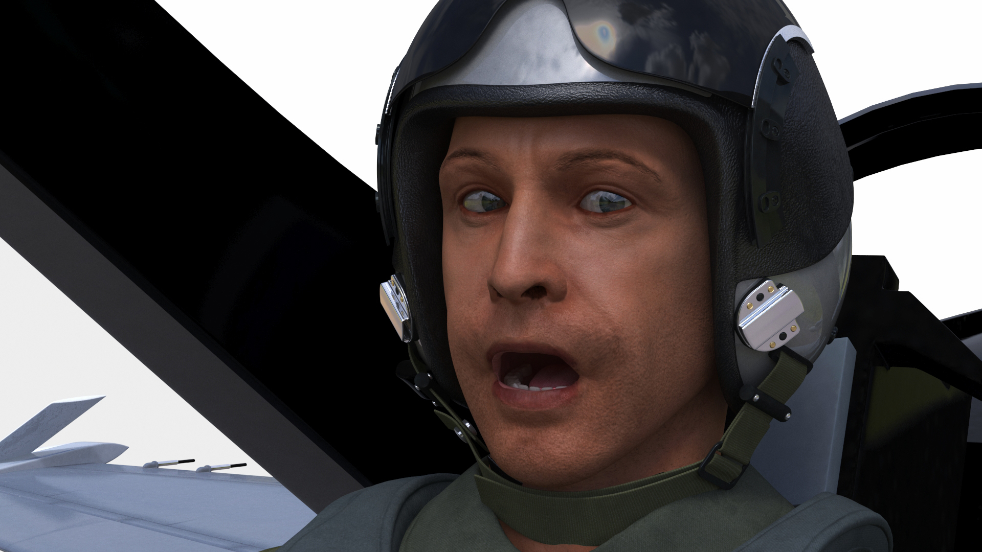 3D Fighter F 16 Fighting Falcon With Jet Armament Rigged model