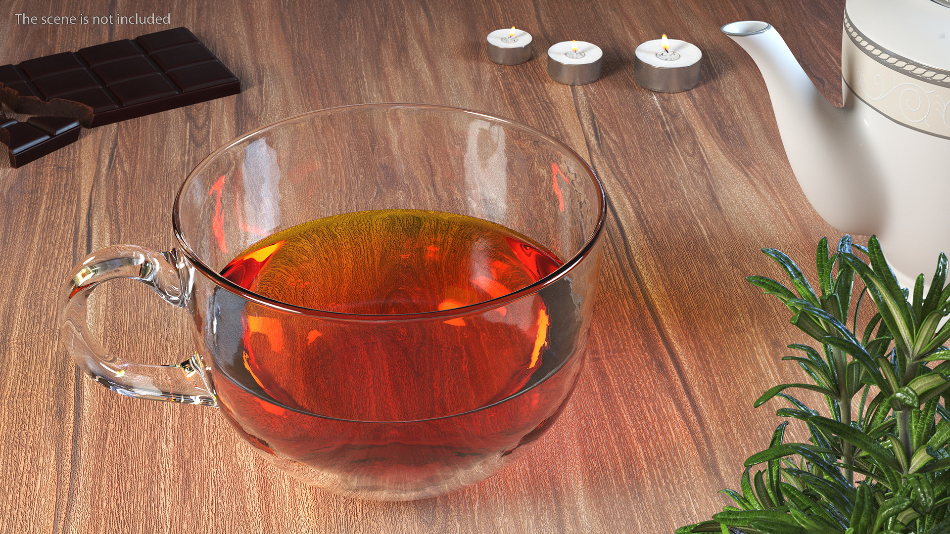 Half Full Empty Glass Tea Cup 3D model
