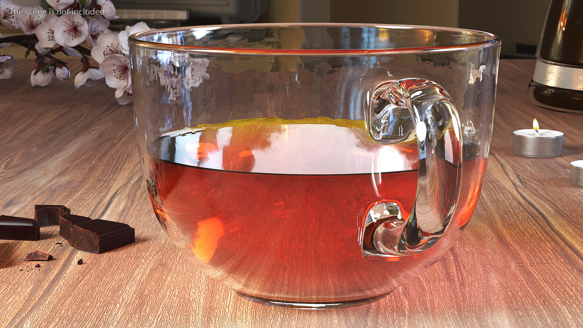 Half Full Empty Glass Tea Cup 3D model