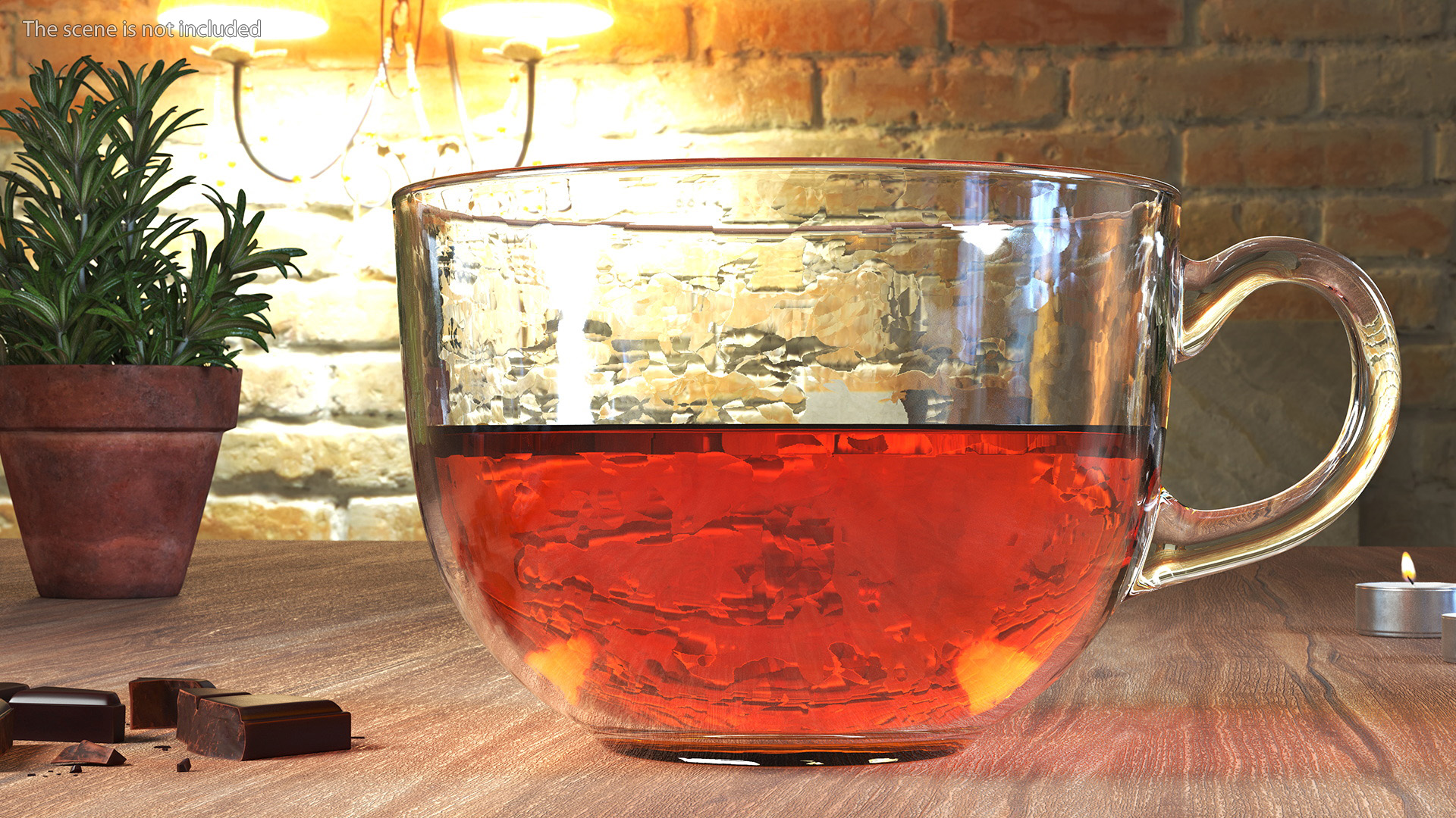 Half Full Empty Glass Tea Cup 3D model