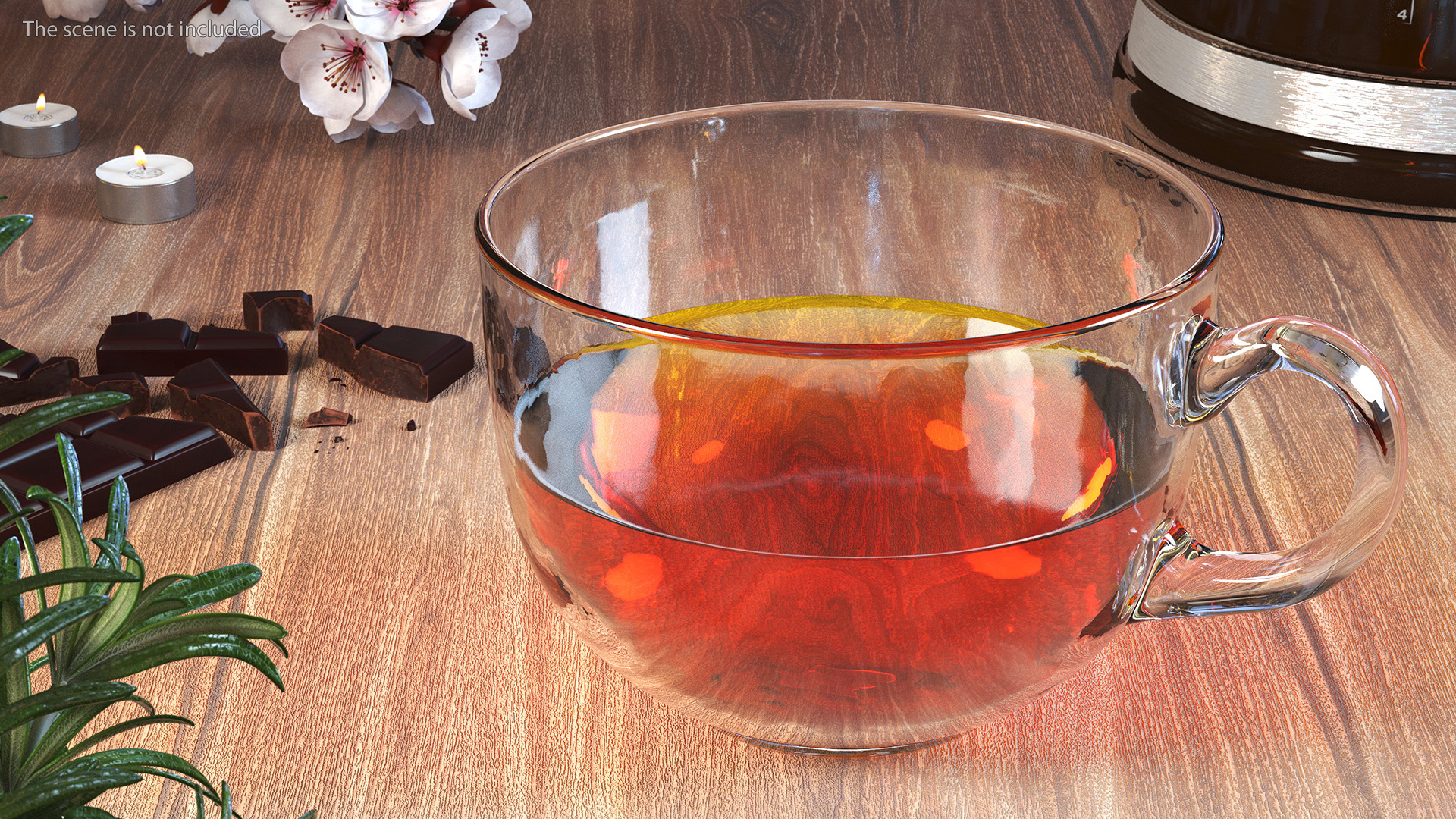Half Full Empty Glass Tea Cup 3D model