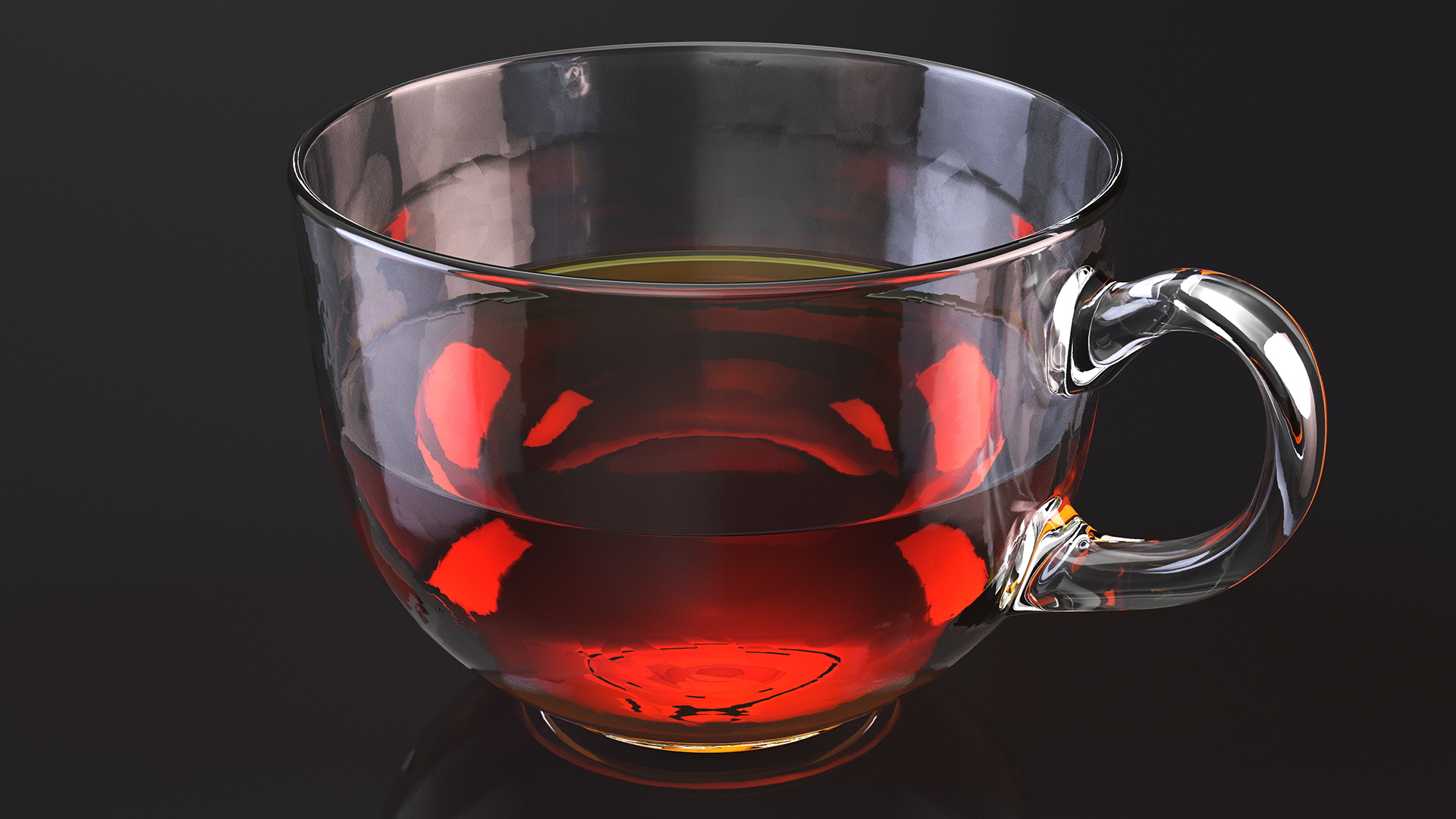 Half Full Empty Glass Tea Cup 3D model