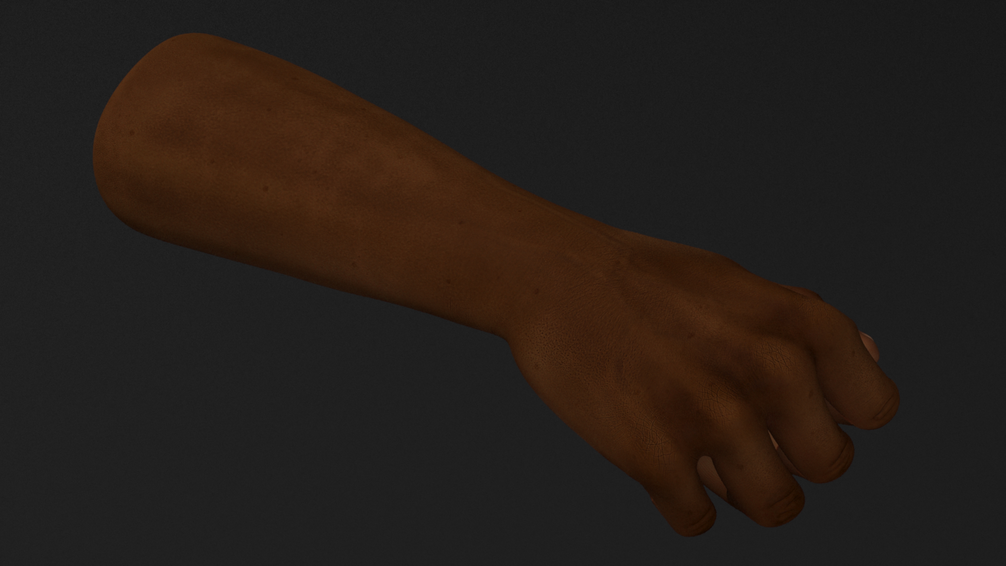 3D Dark Skinned Man Fist