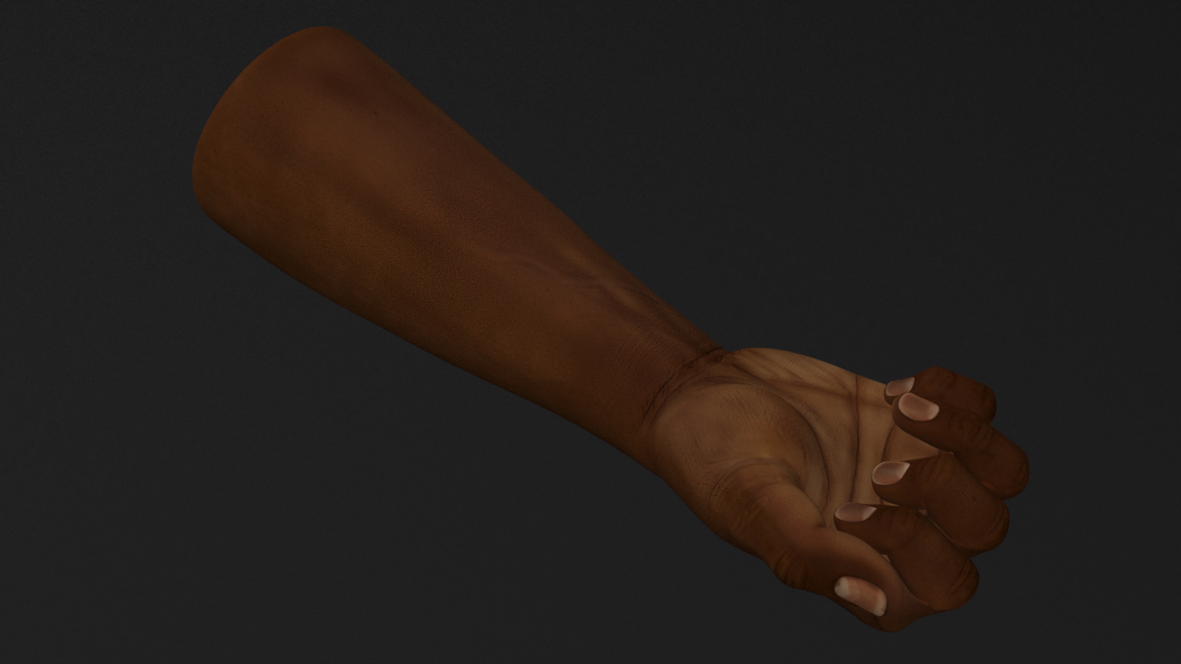 3D Dark Skinned Man Fist