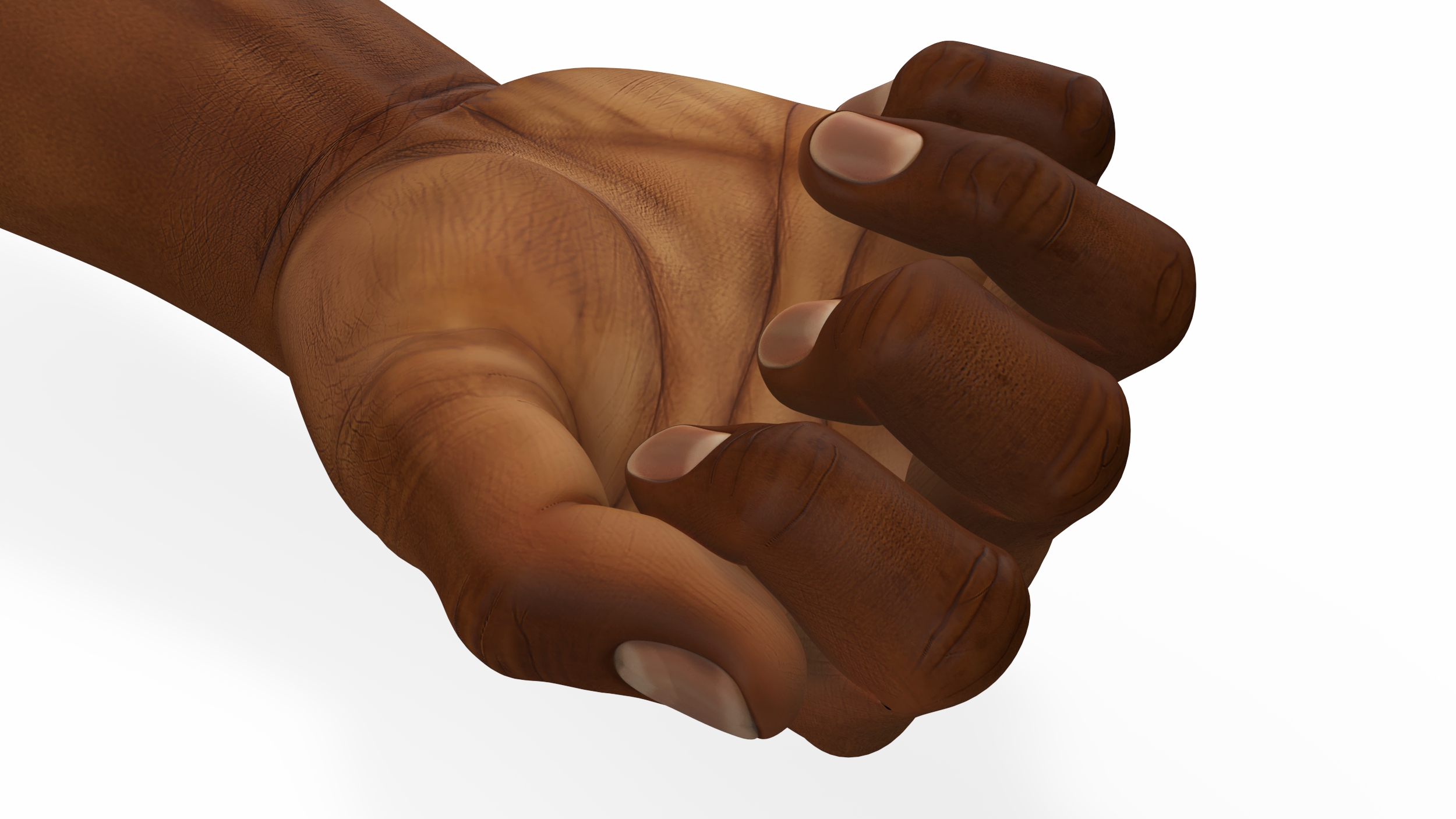 3D Dark Skinned Man Fist