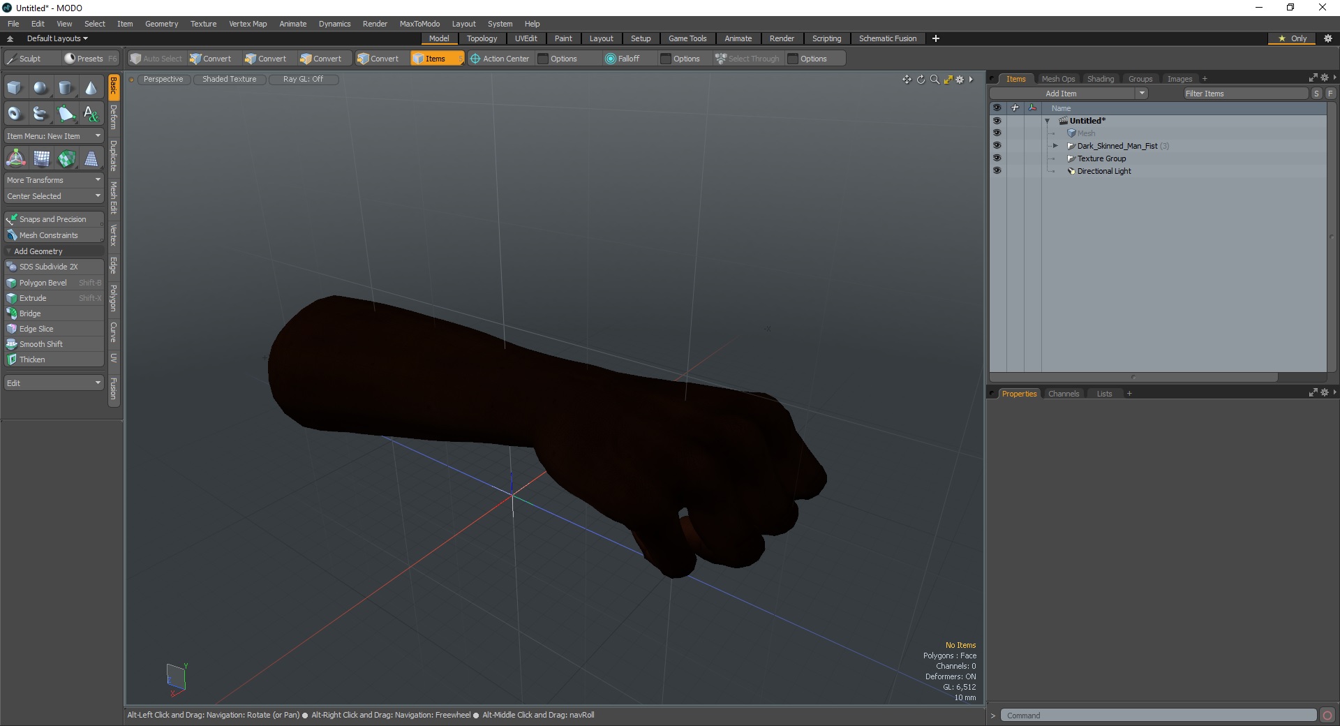 3D Dark Skinned Man Fist