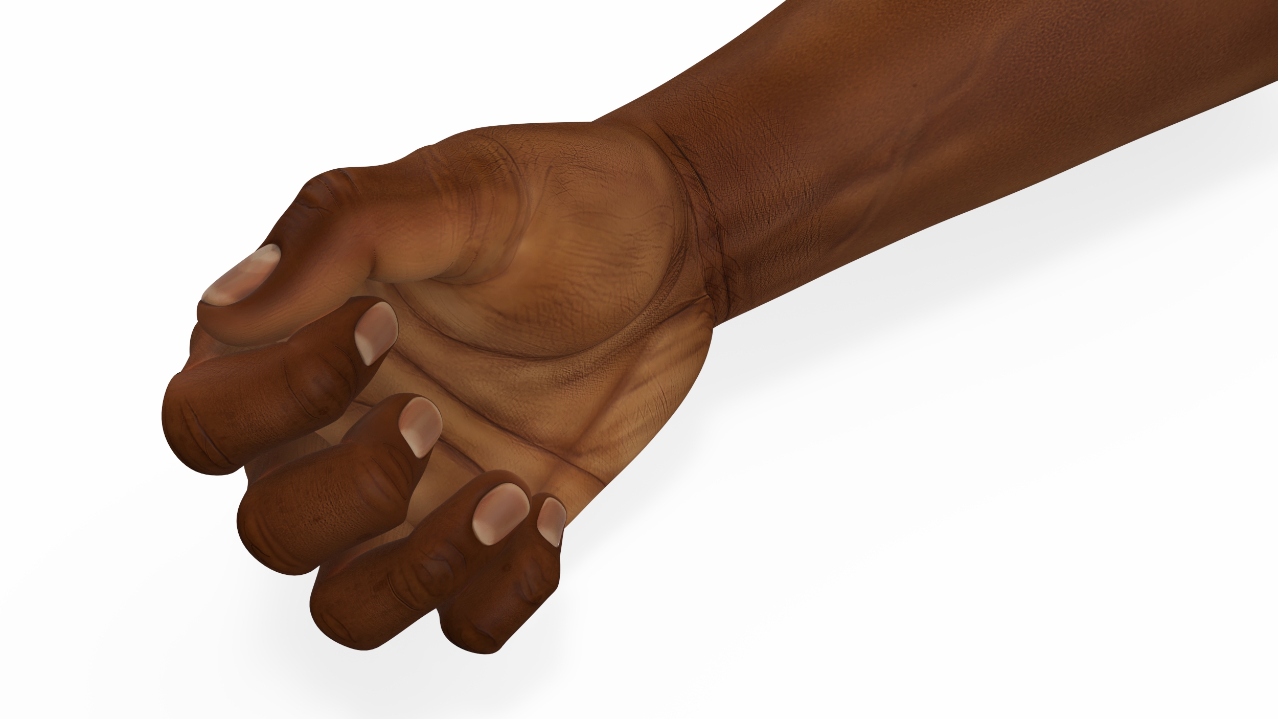 3D Dark Skinned Man Fist