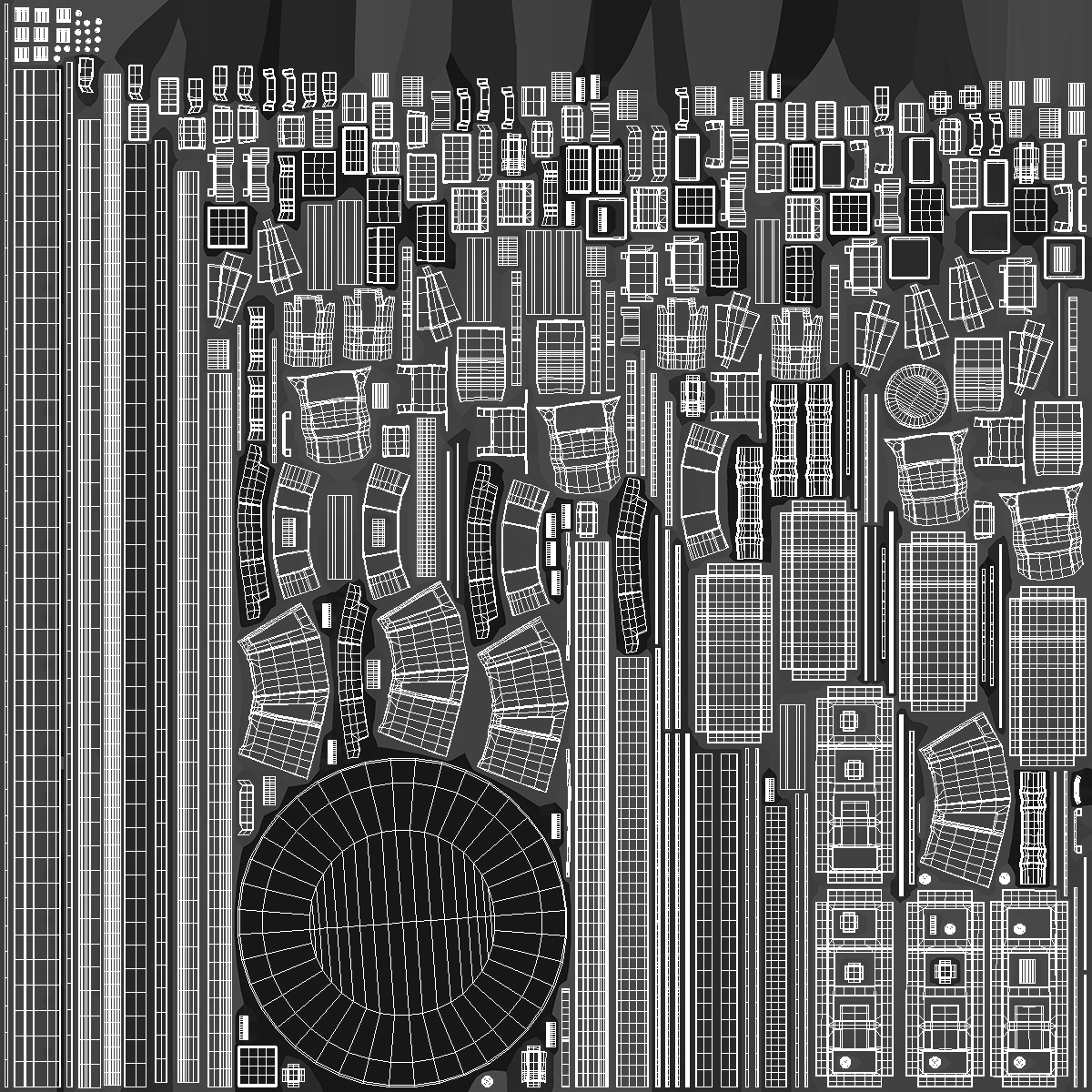3D model Futuristic Control Panel Black