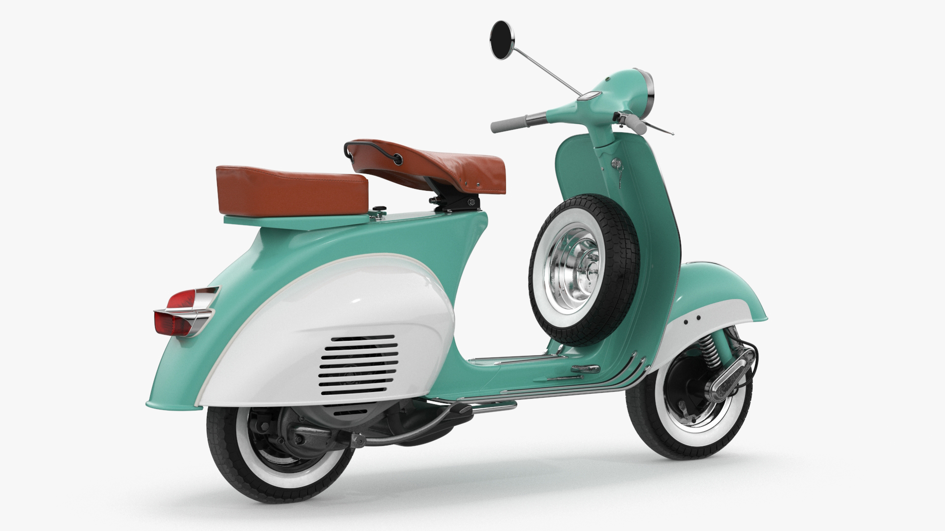 3D Woman Riding Vespa 125 Retro Scooter