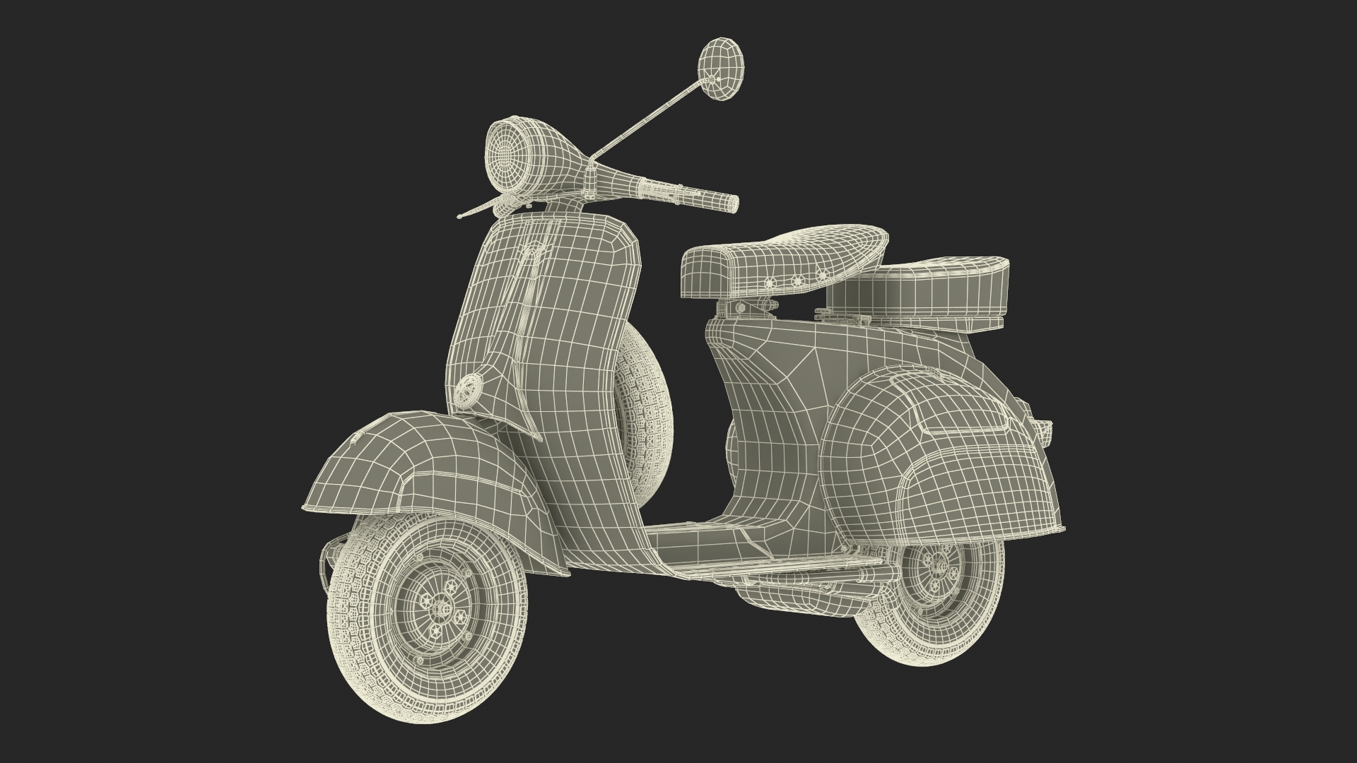 3D Woman Riding Vespa 125 Retro Scooter