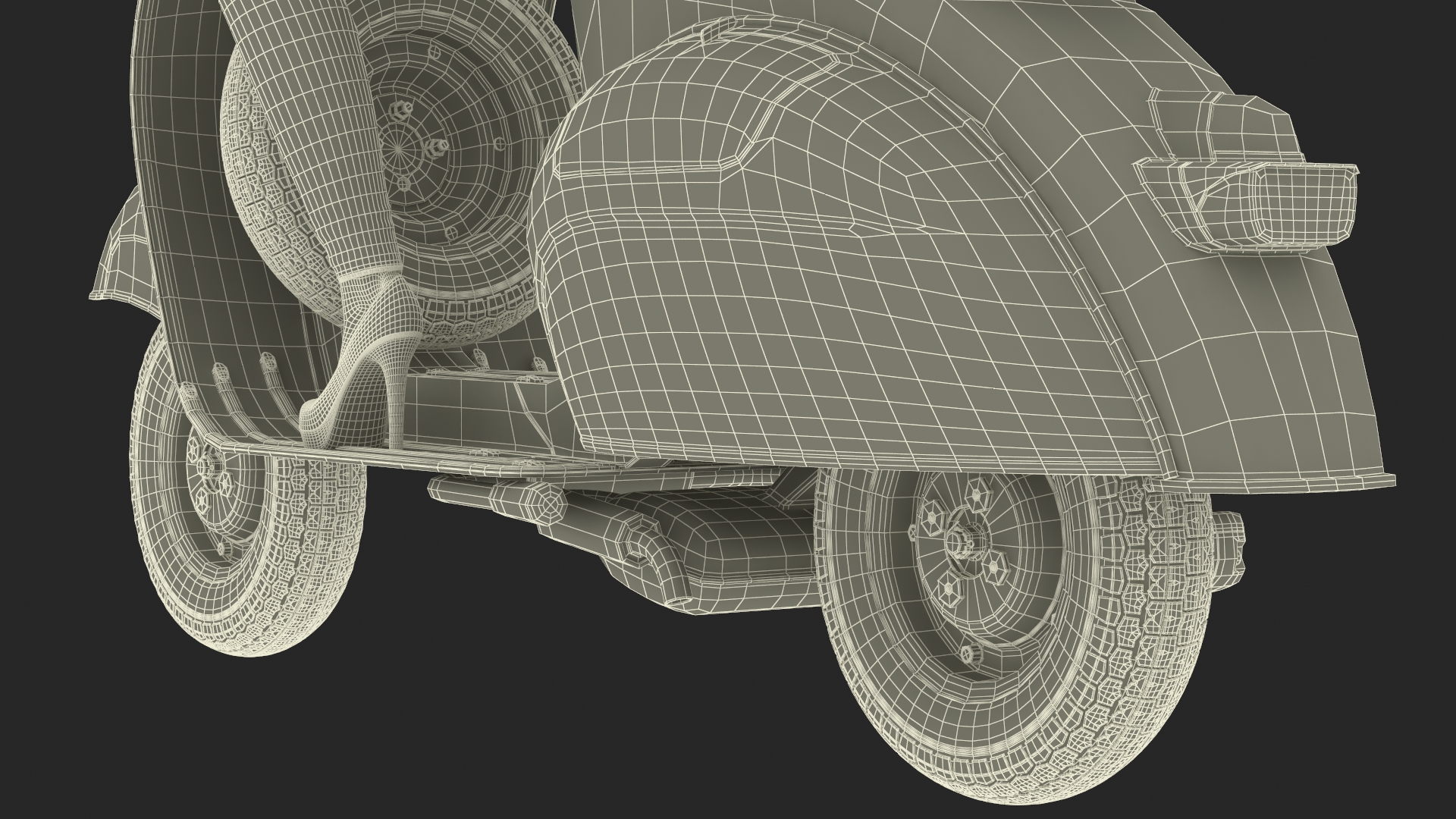 3D Woman Riding Vespa 125 Retro Scooter