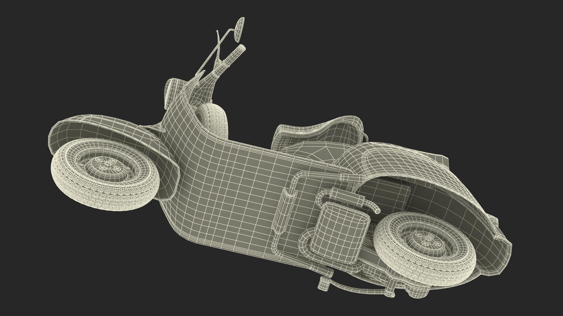 3D Woman Riding Vespa 125 Retro Scooter