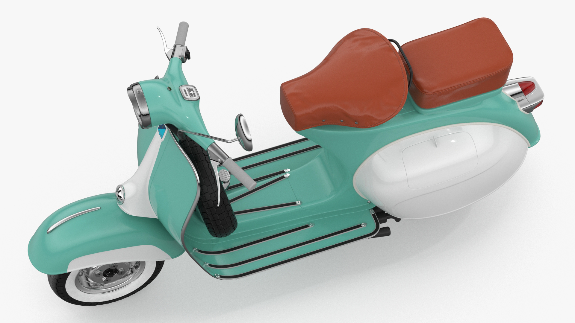 3D Woman Riding Vespa 125 Retro Scooter