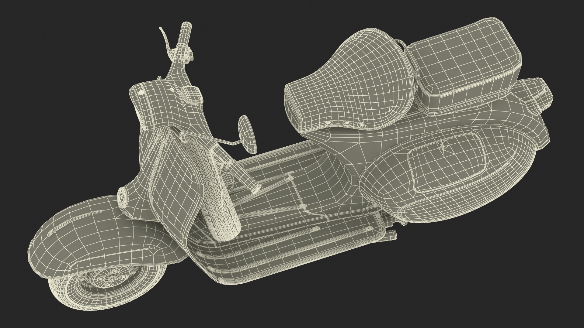 3D Woman Riding Vespa 125 Retro Scooter