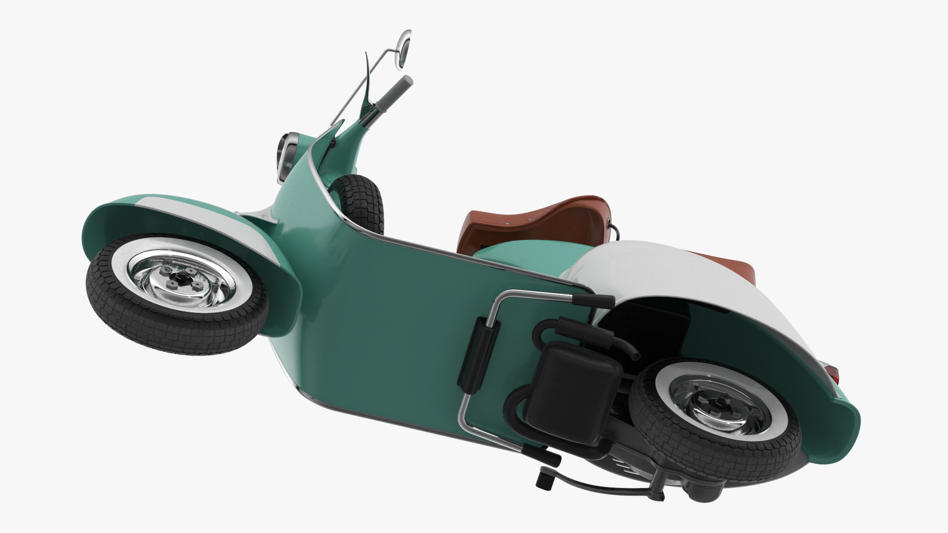 3D Woman Riding Vespa 125 Retro Scooter