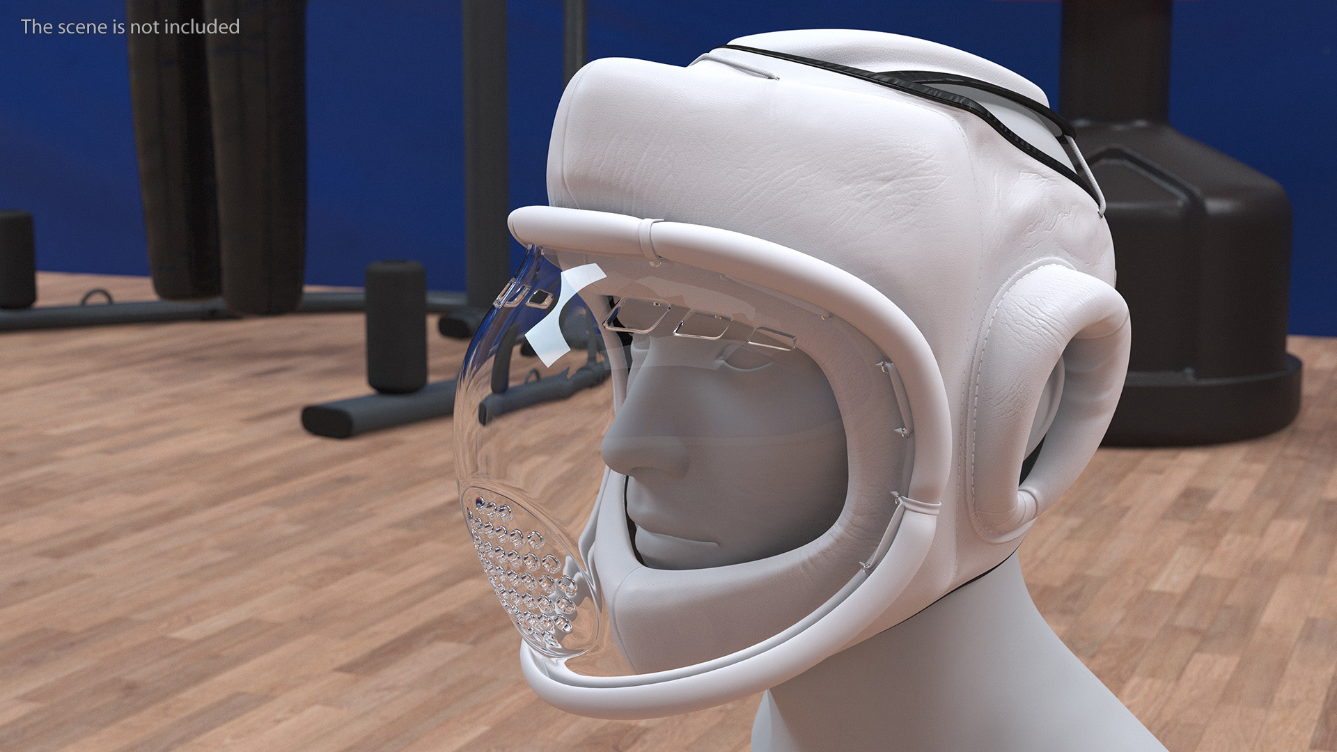 3D Kudo Head Guard Playwell White on Mannequin model