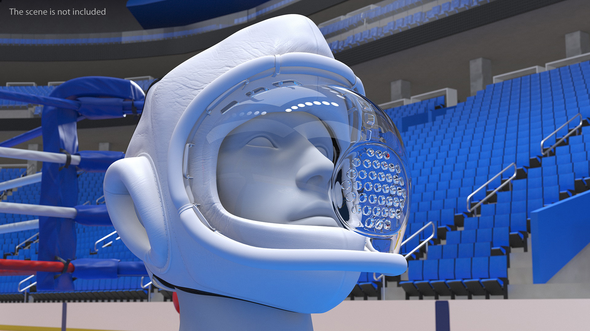 3D Kudo Head Guard Playwell White on Mannequin model