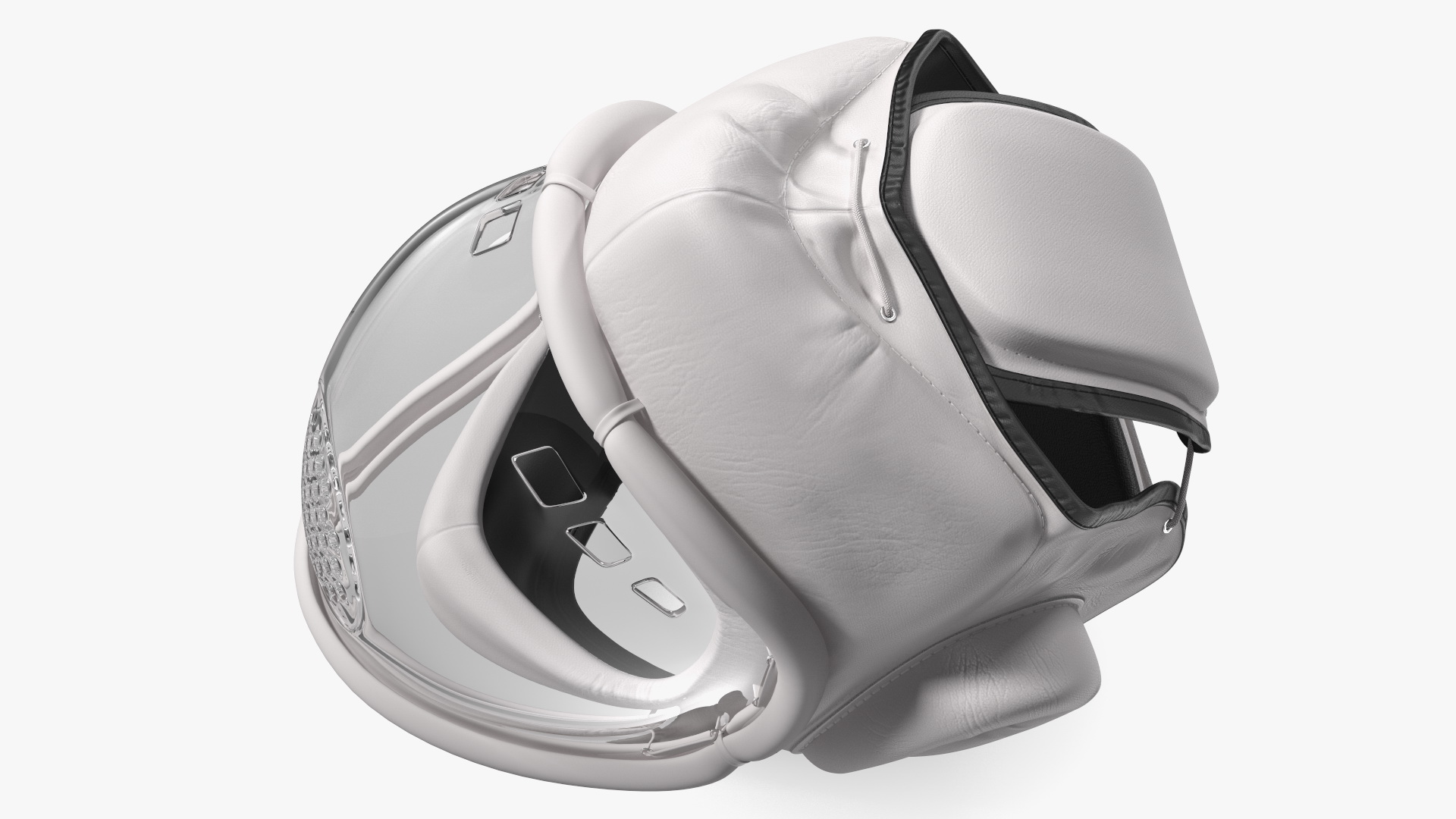 3D Kudo Head Guard Playwell White on Mannequin model