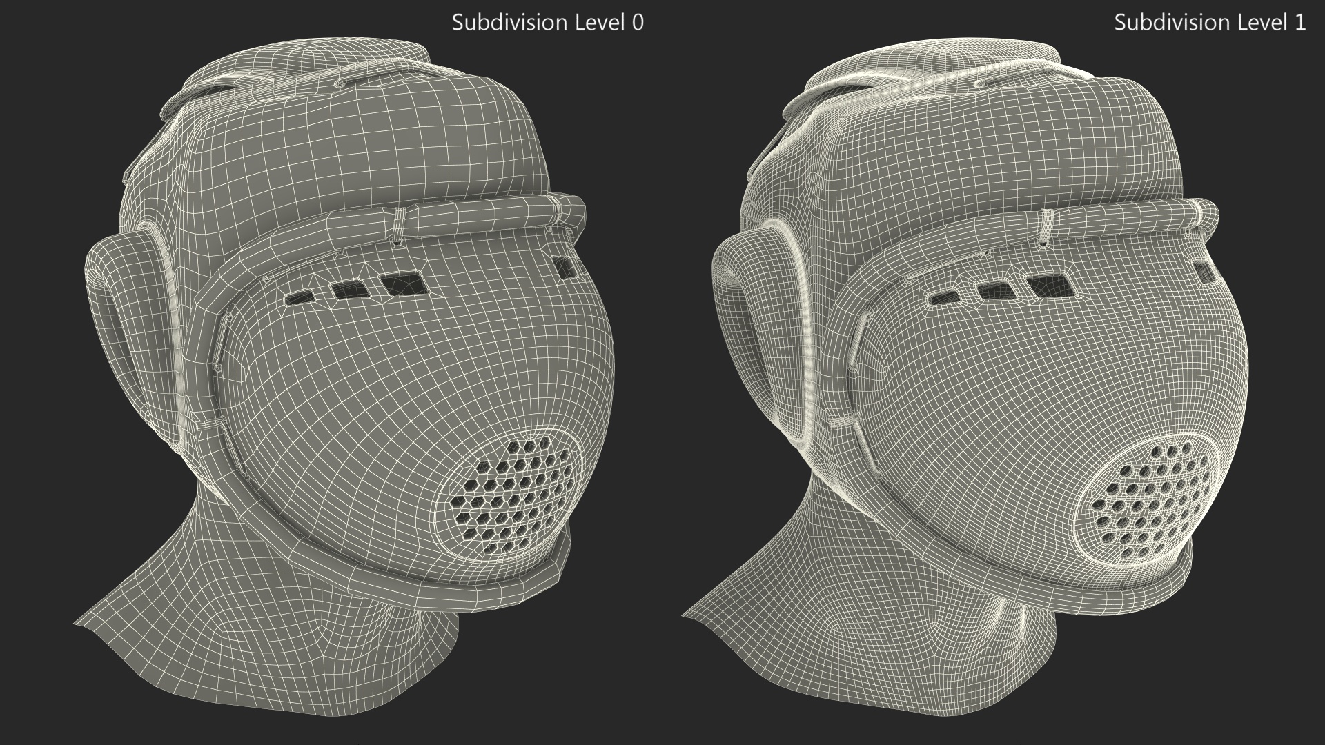 3D Kudo Head Guard Playwell White on Mannequin model