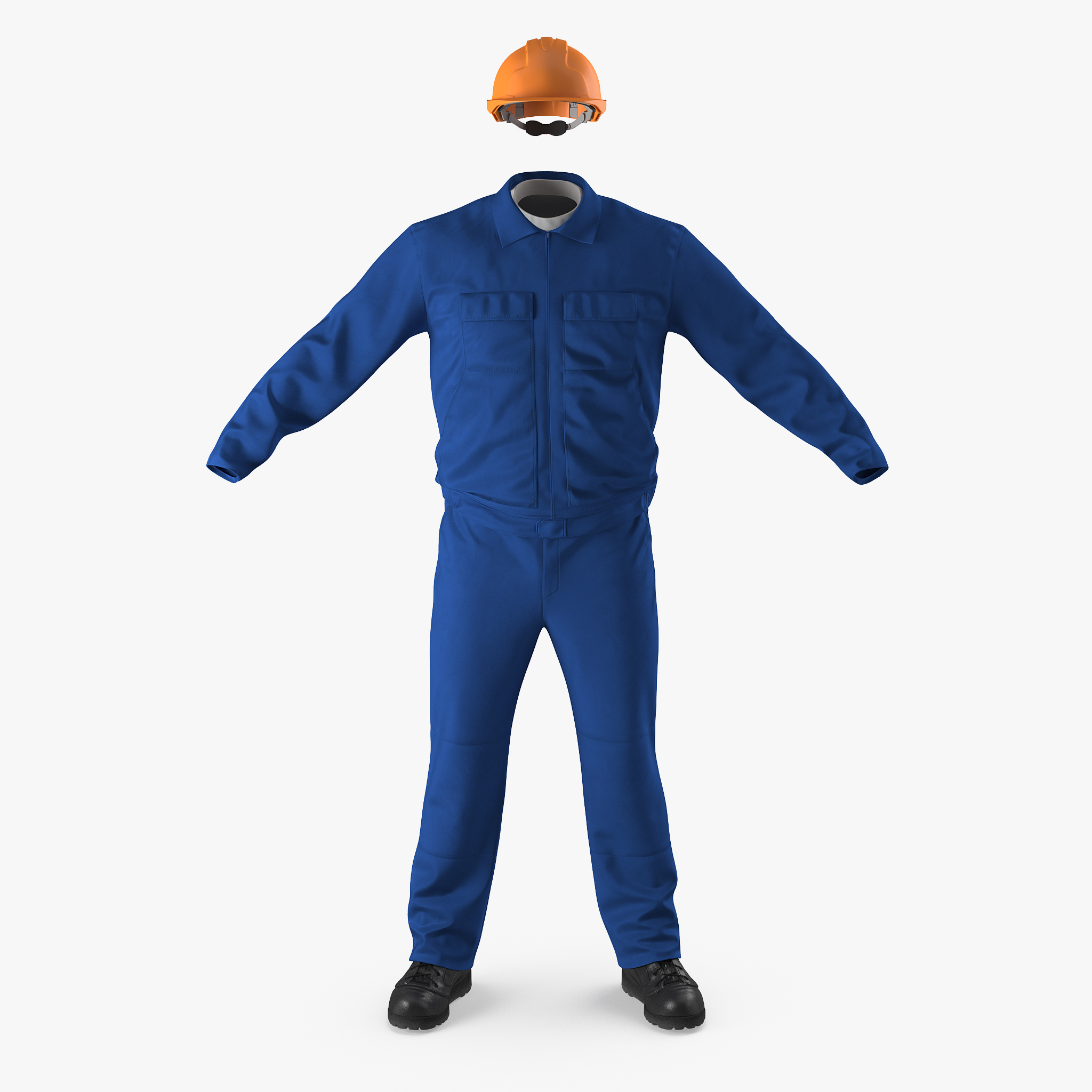 Boiler Suit Coverall with Safety Helmet, view 4