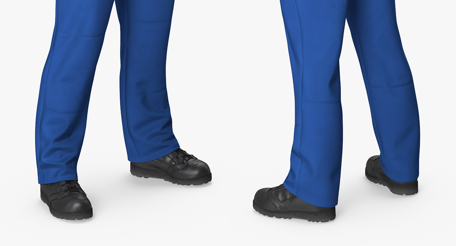 Boiler Suit Coverall with Safety Helmet 3D model