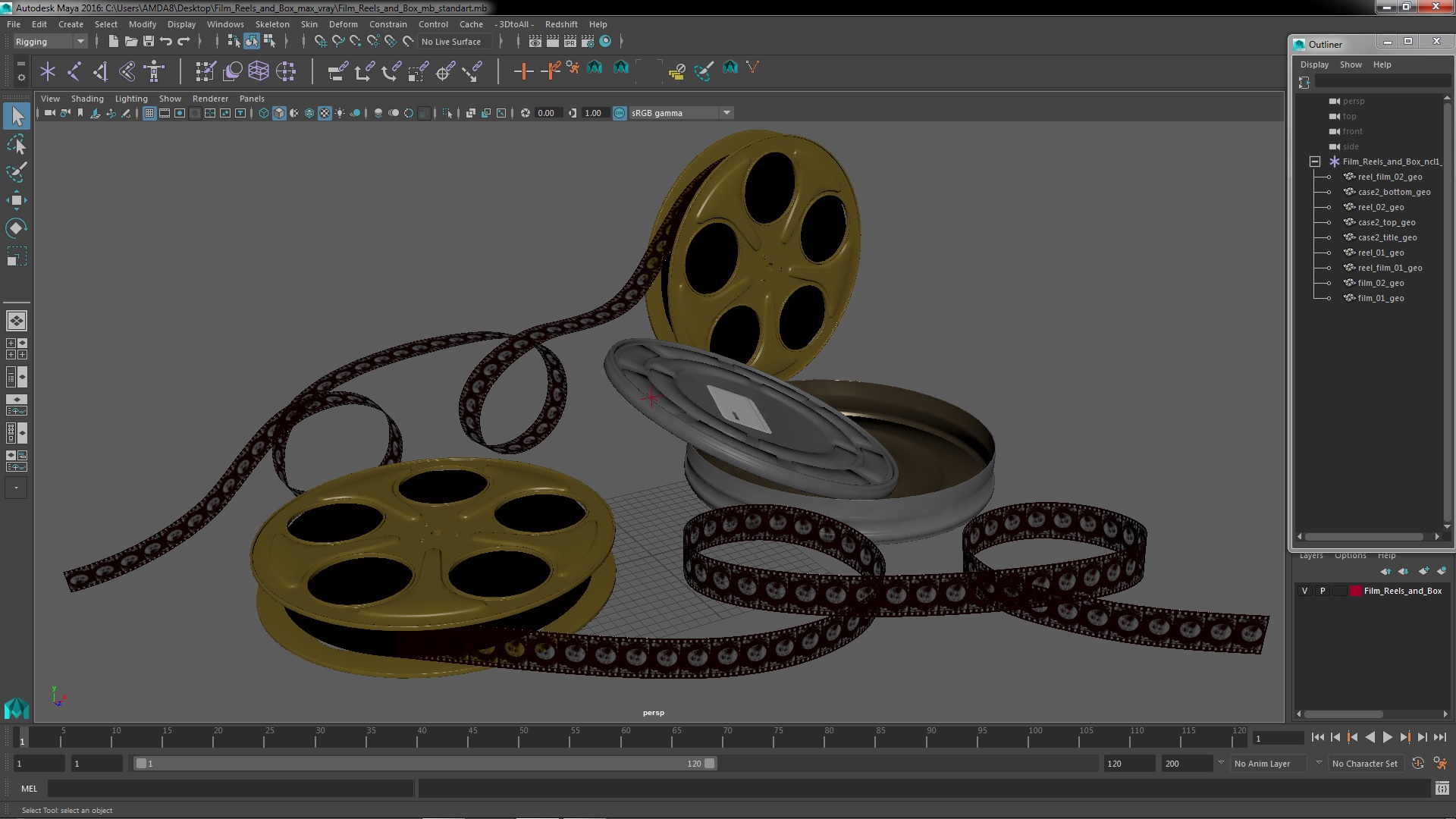 3D Film Reels and Box model