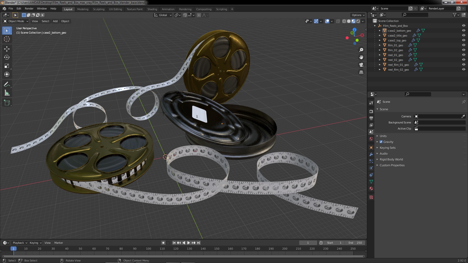 3D Film Reels and Box model