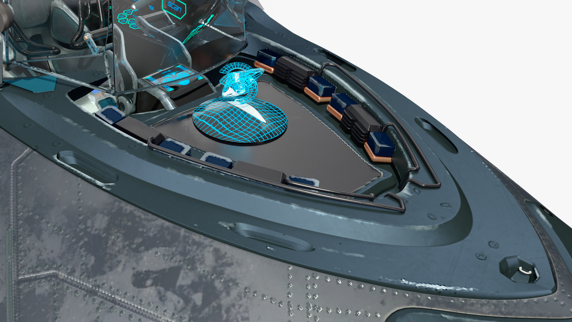 3D Sci Fi Fighter Jet Black Rigged