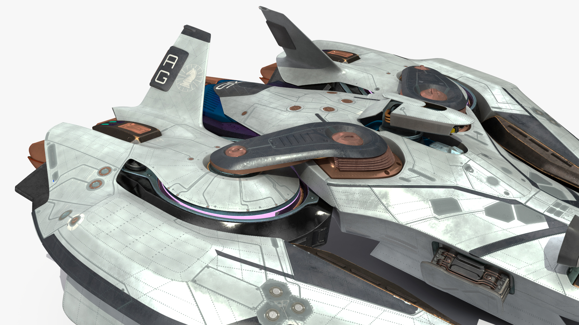 3D Sci Fi Fighter Jet Black Rigged