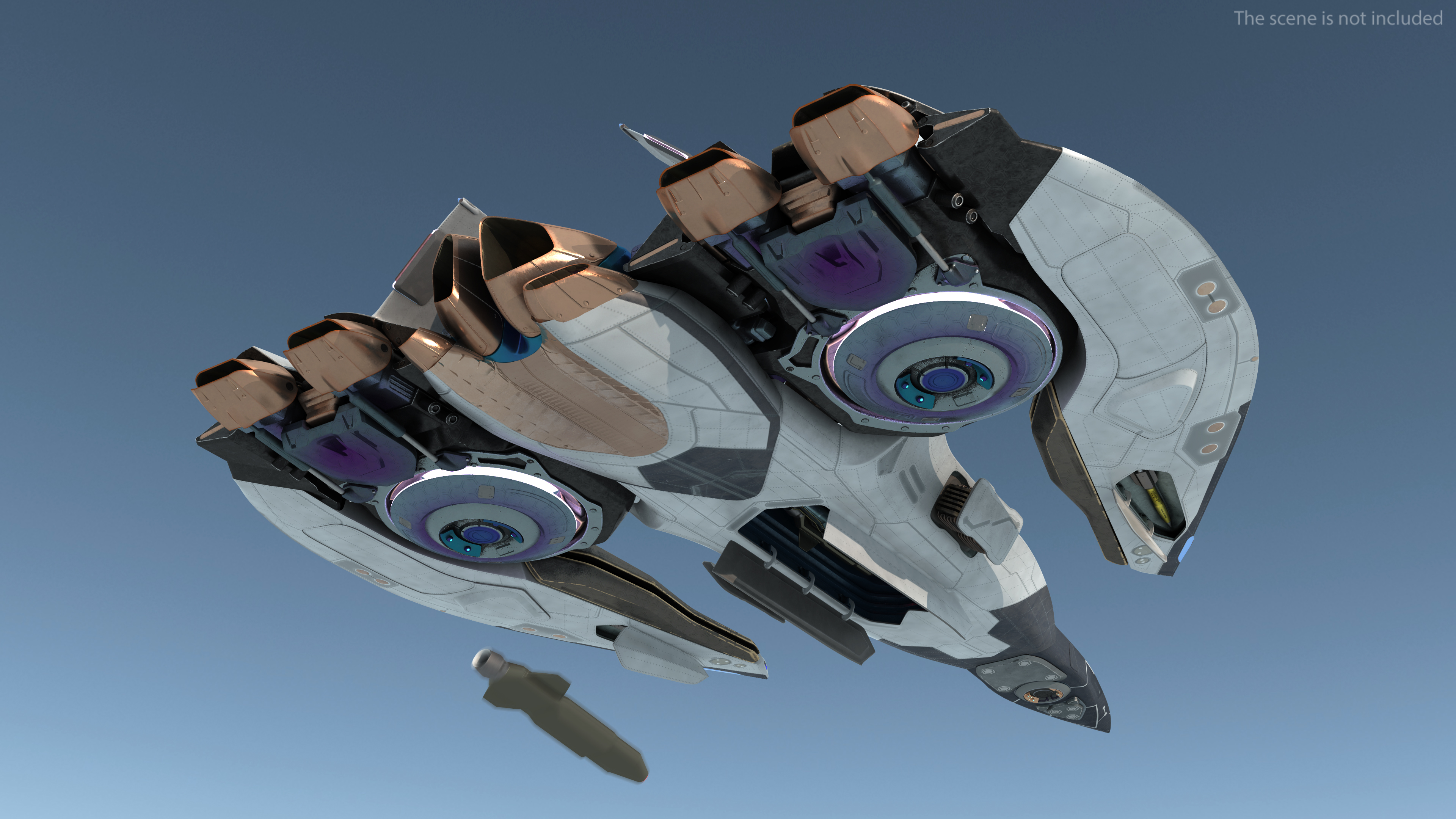 3D Sci Fi Fighter Jet Black Rigged