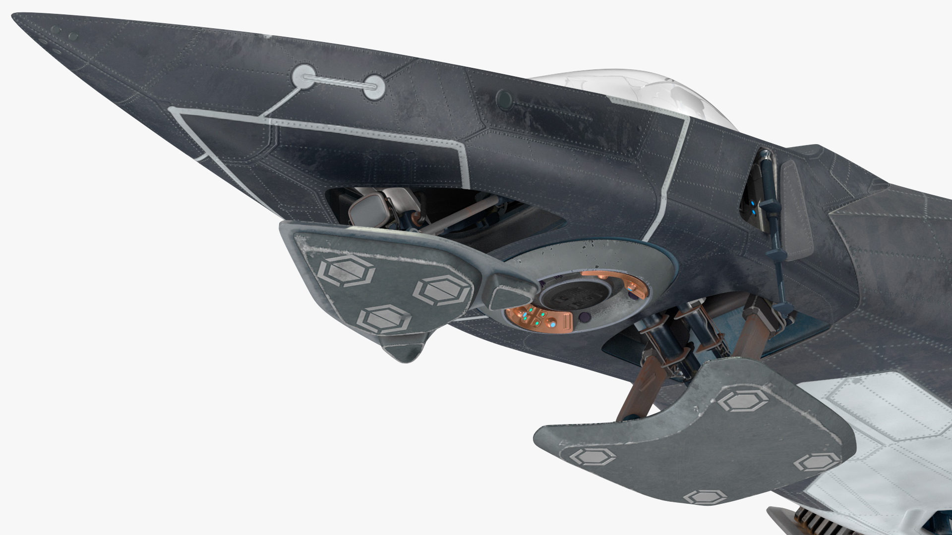 3D Sci Fi Fighter Jet Black Rigged