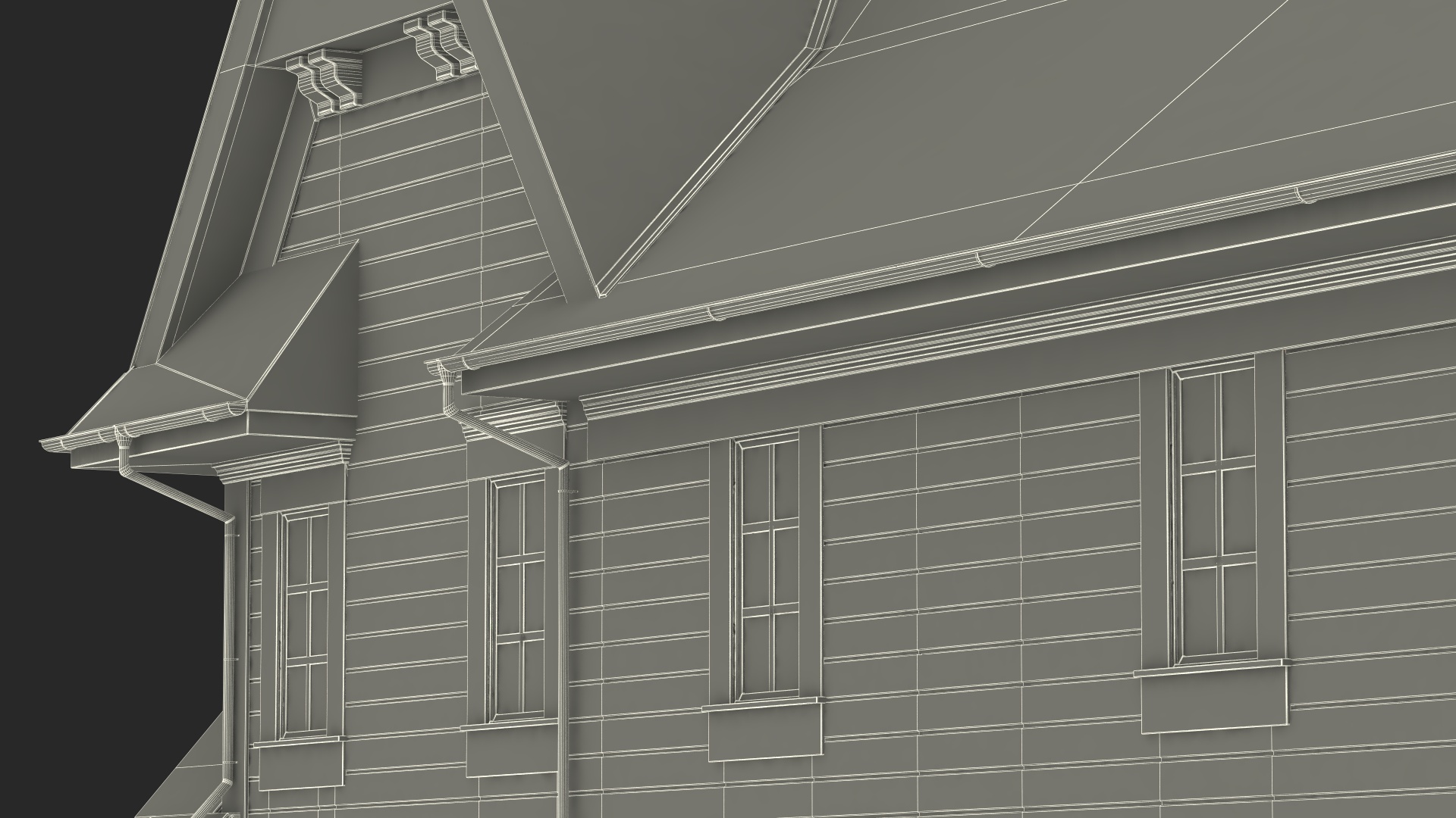 3D Large American House with Garage Beige model