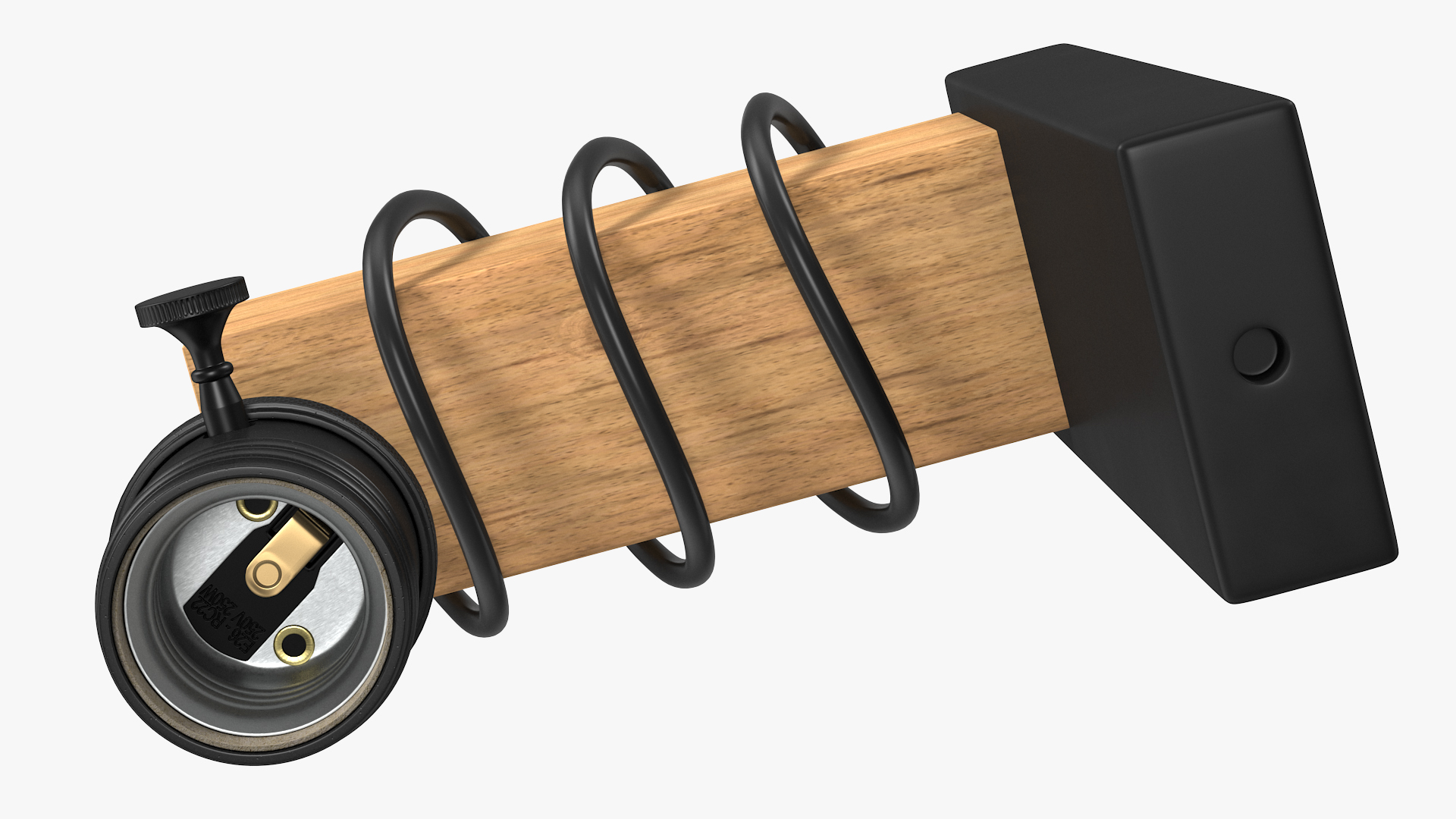 Vintage Lampbulb Socket Wall Lamp Black 3D model