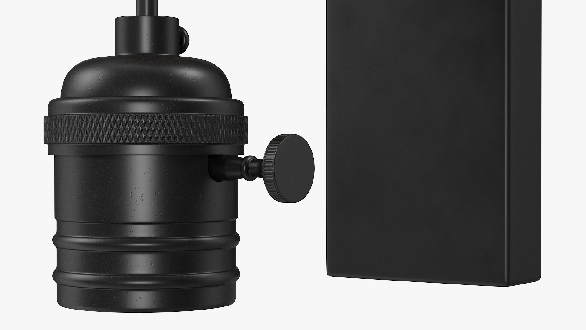 Vintage Lampbulb Socket Wall Lamp Black 3D model