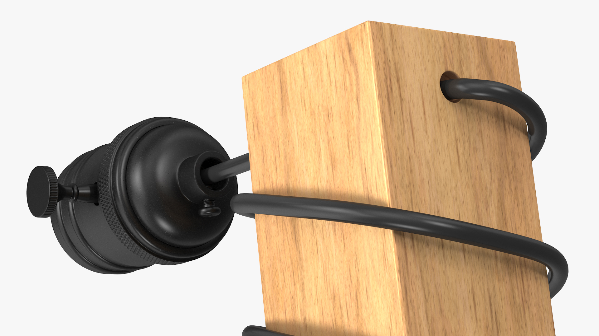 Vintage Lampbulb Socket Wall Lamp Black 3D model
