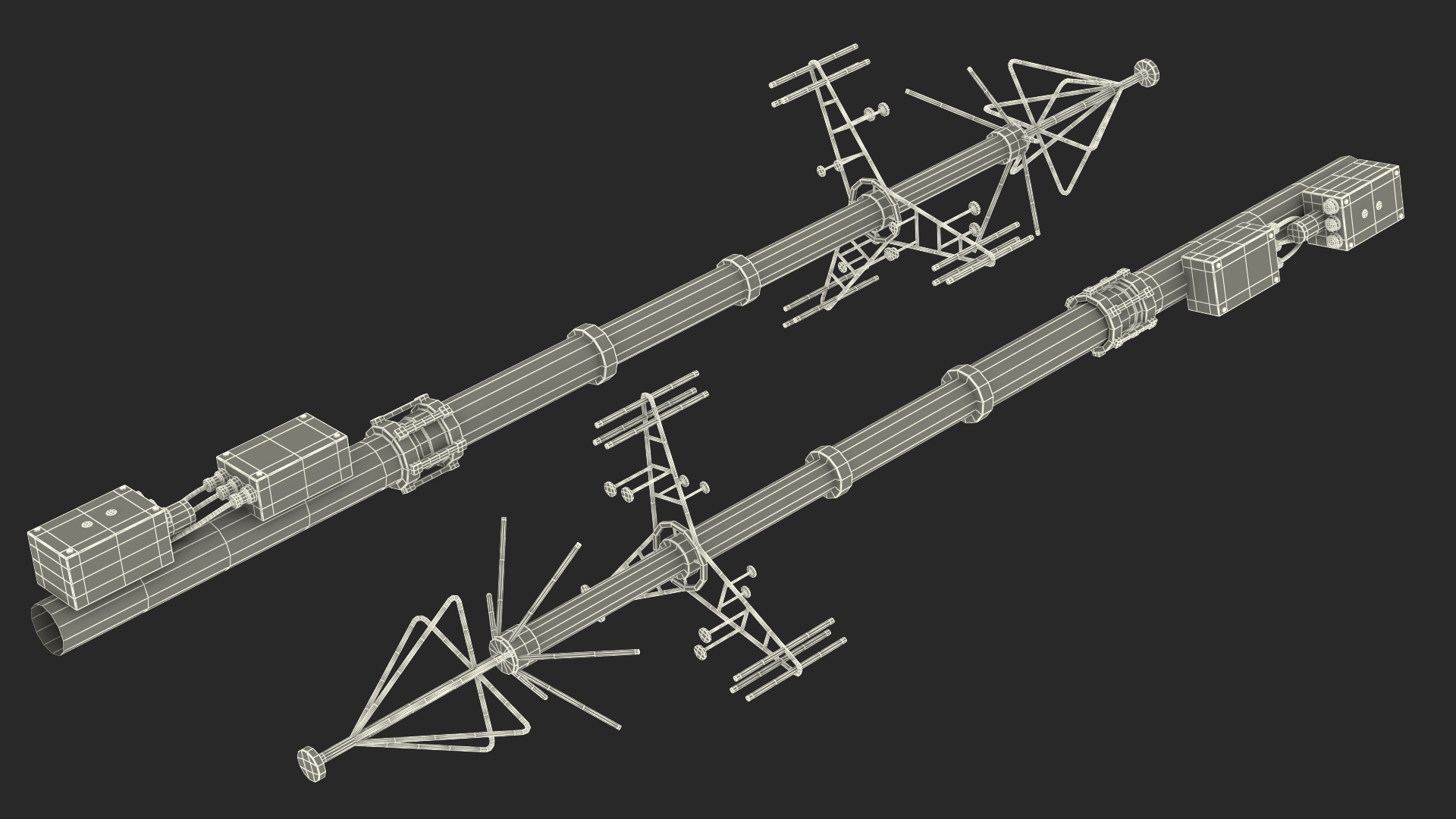 3D model Telescopic Antenna Mast Rigged