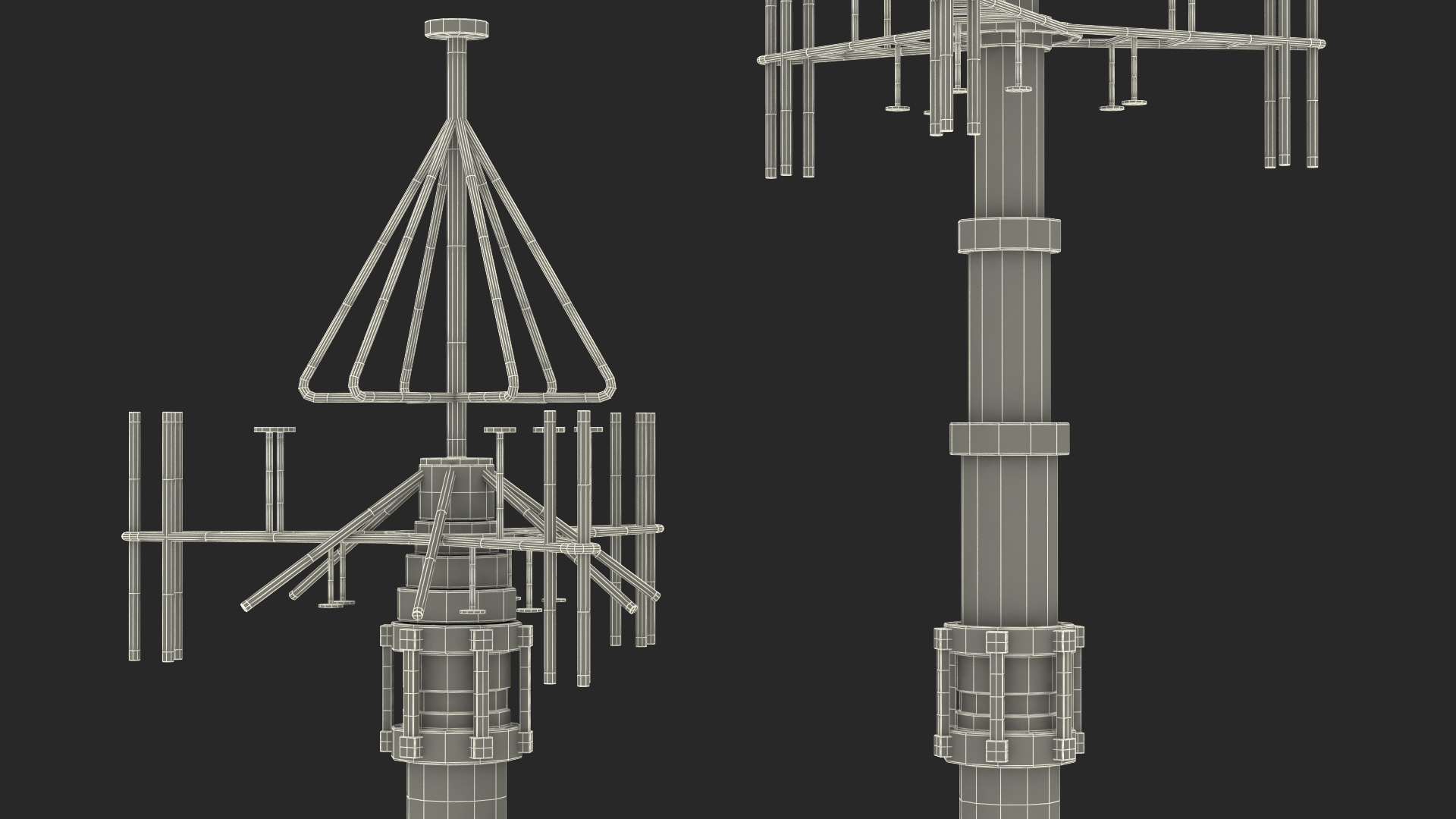 3D model Telescopic Antenna Mast Rigged