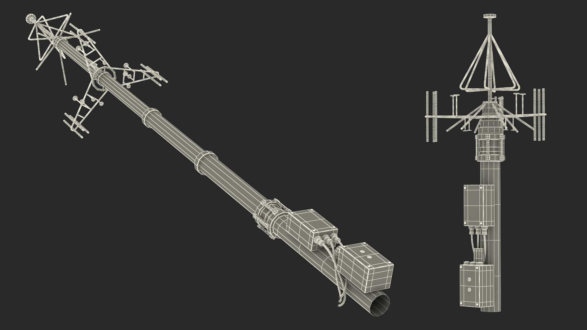 3D model Telescopic Antenna Mast Rigged