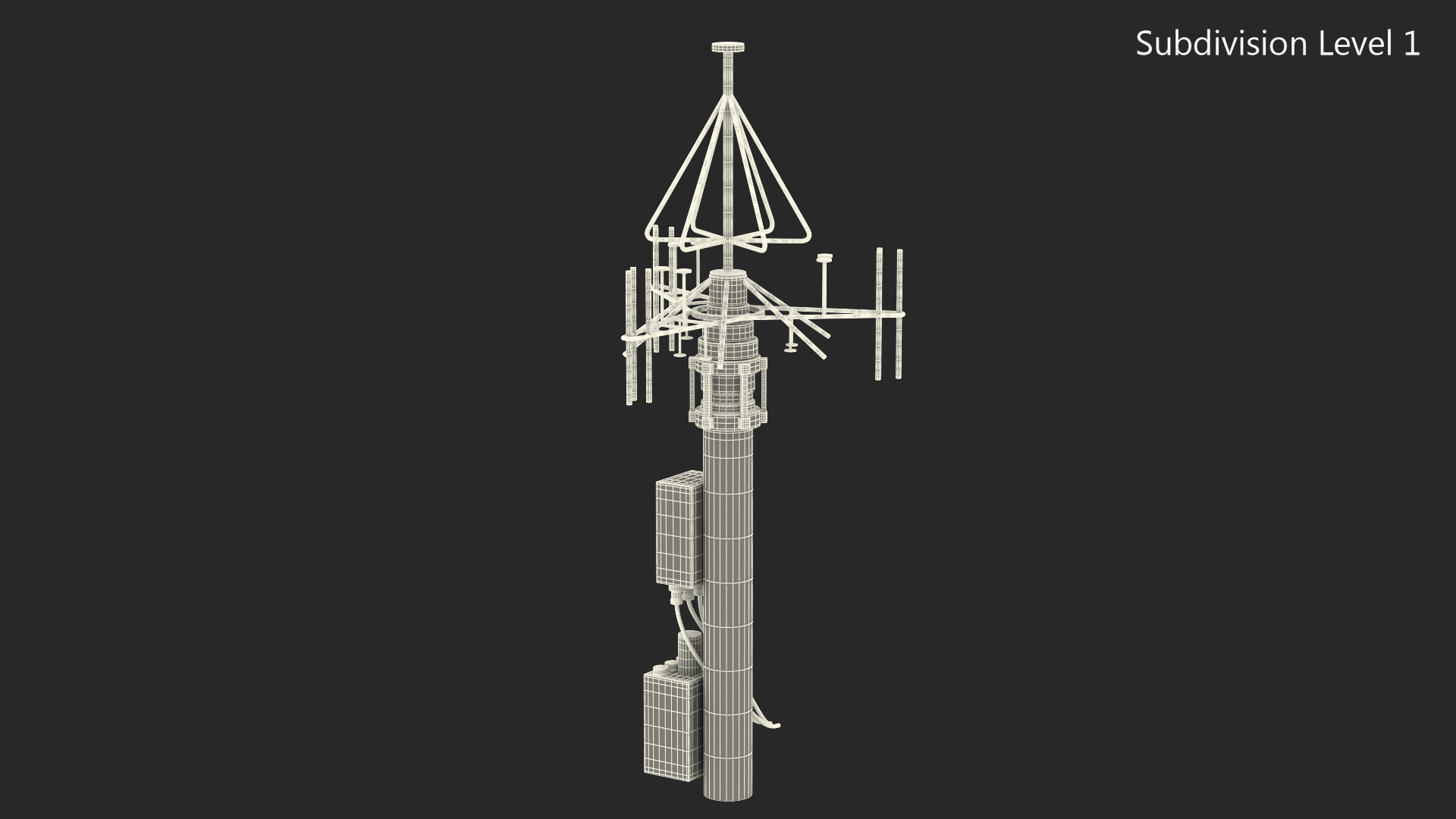 3D model Telescopic Antenna Mast Rigged