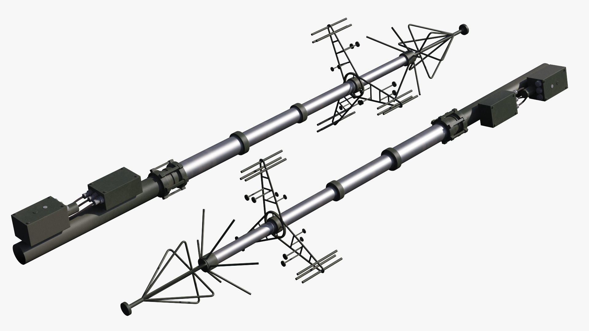 3D model Telescopic Antenna Mast Rigged