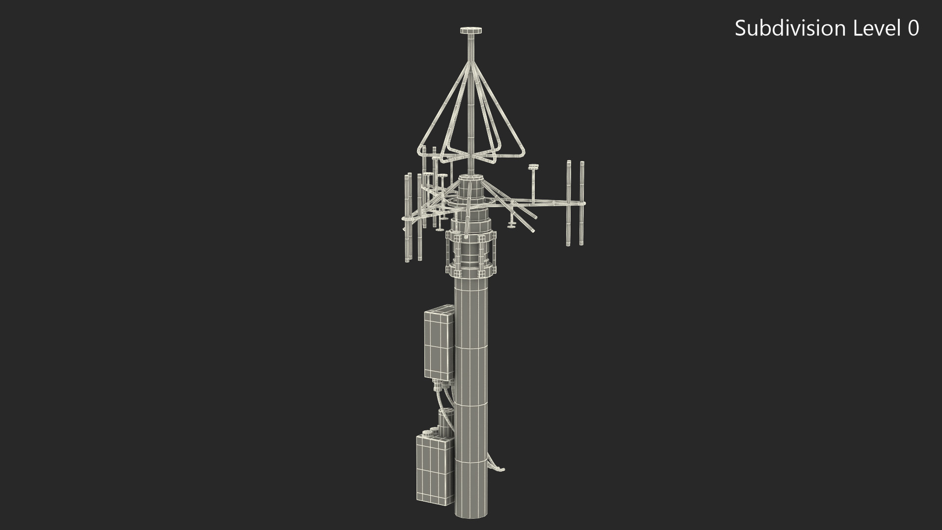3D model Telescopic Antenna Mast Rigged