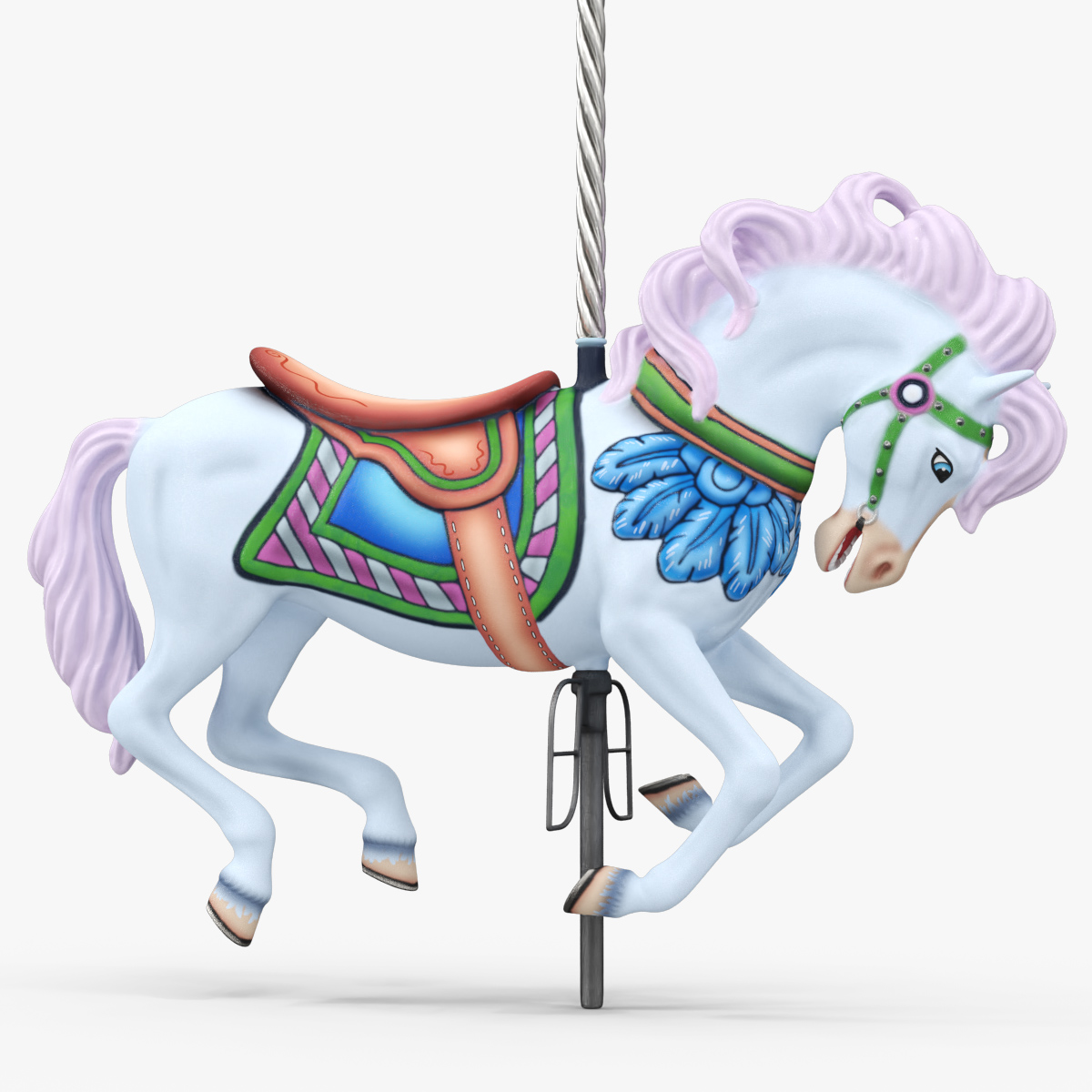 Carousel Galloping Horse Blush