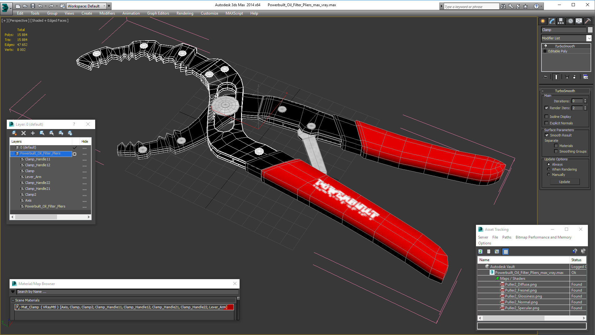 3D Powerbuilt Oil Filter Pliers model