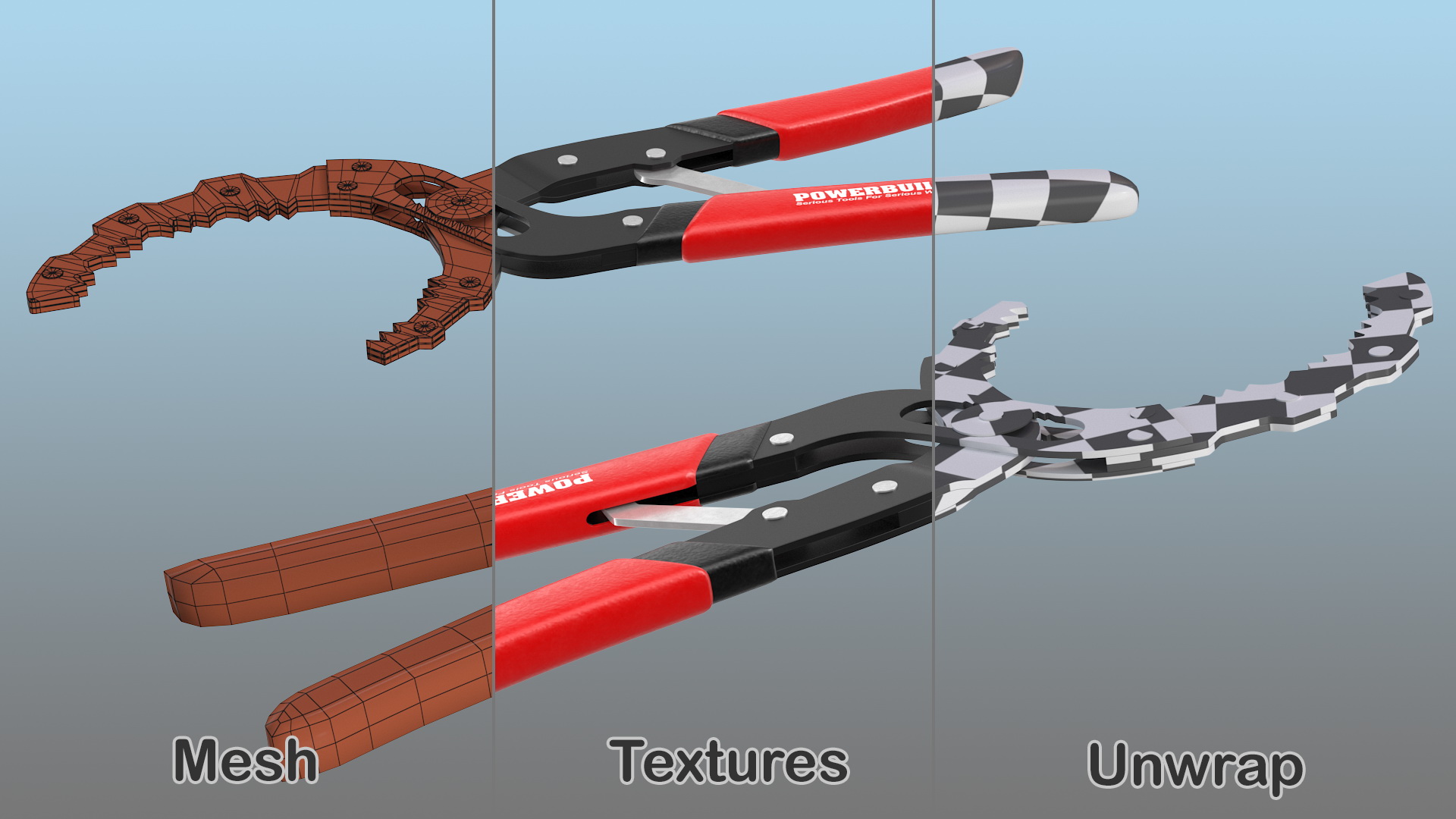 3D Powerbuilt Oil Filter Pliers model